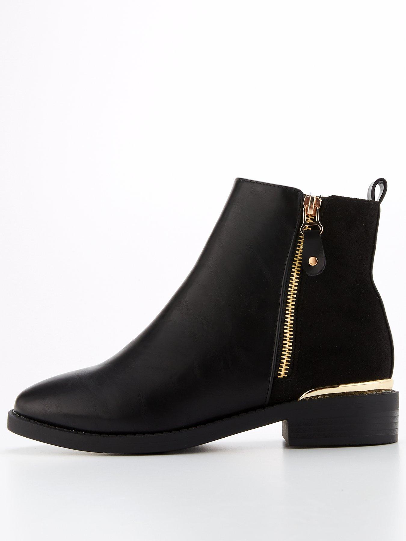 Everyday Extra Wide Fit Zip Ankle Boot Black very