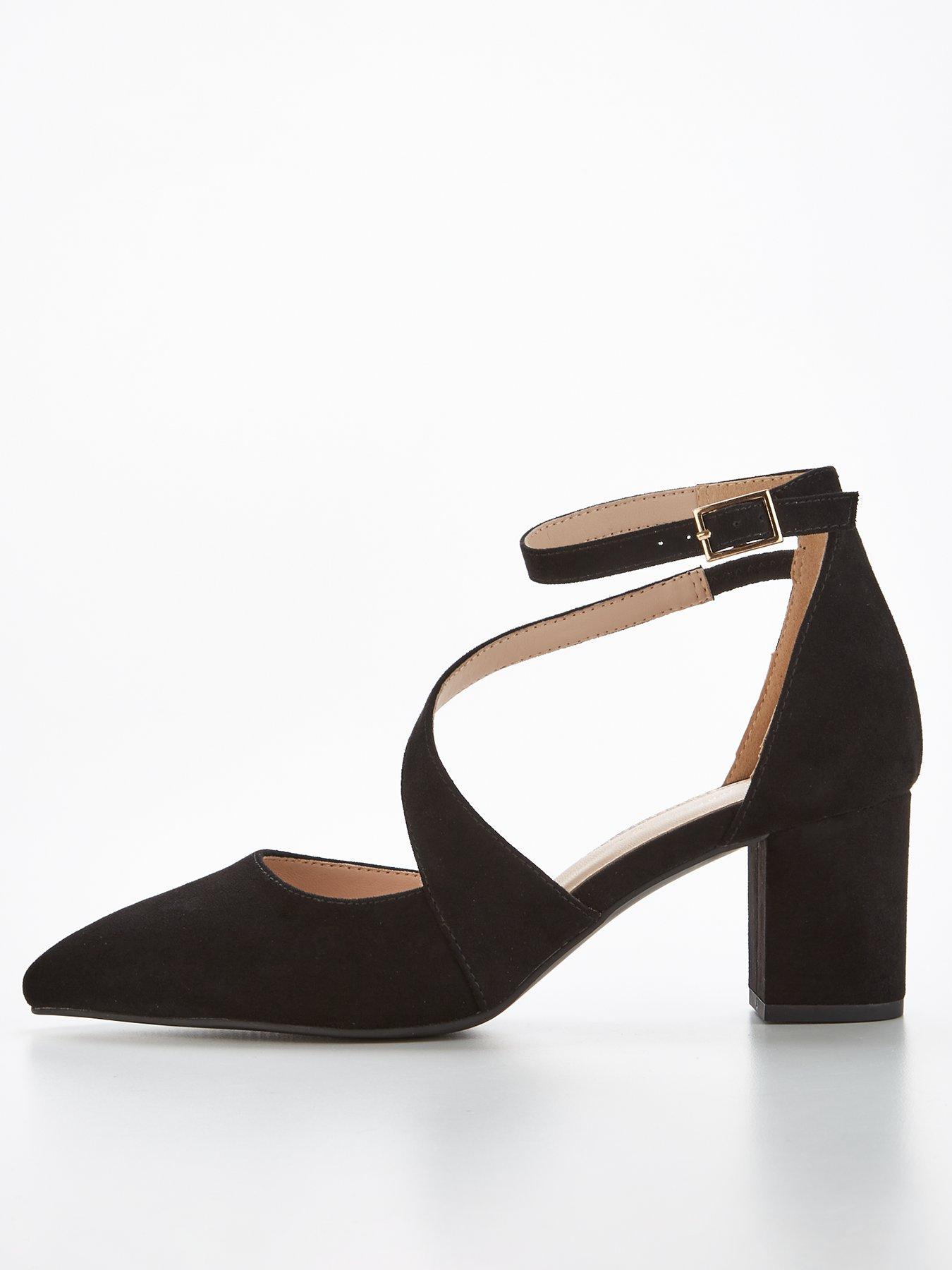 Mid heel pointed court on sale shoes