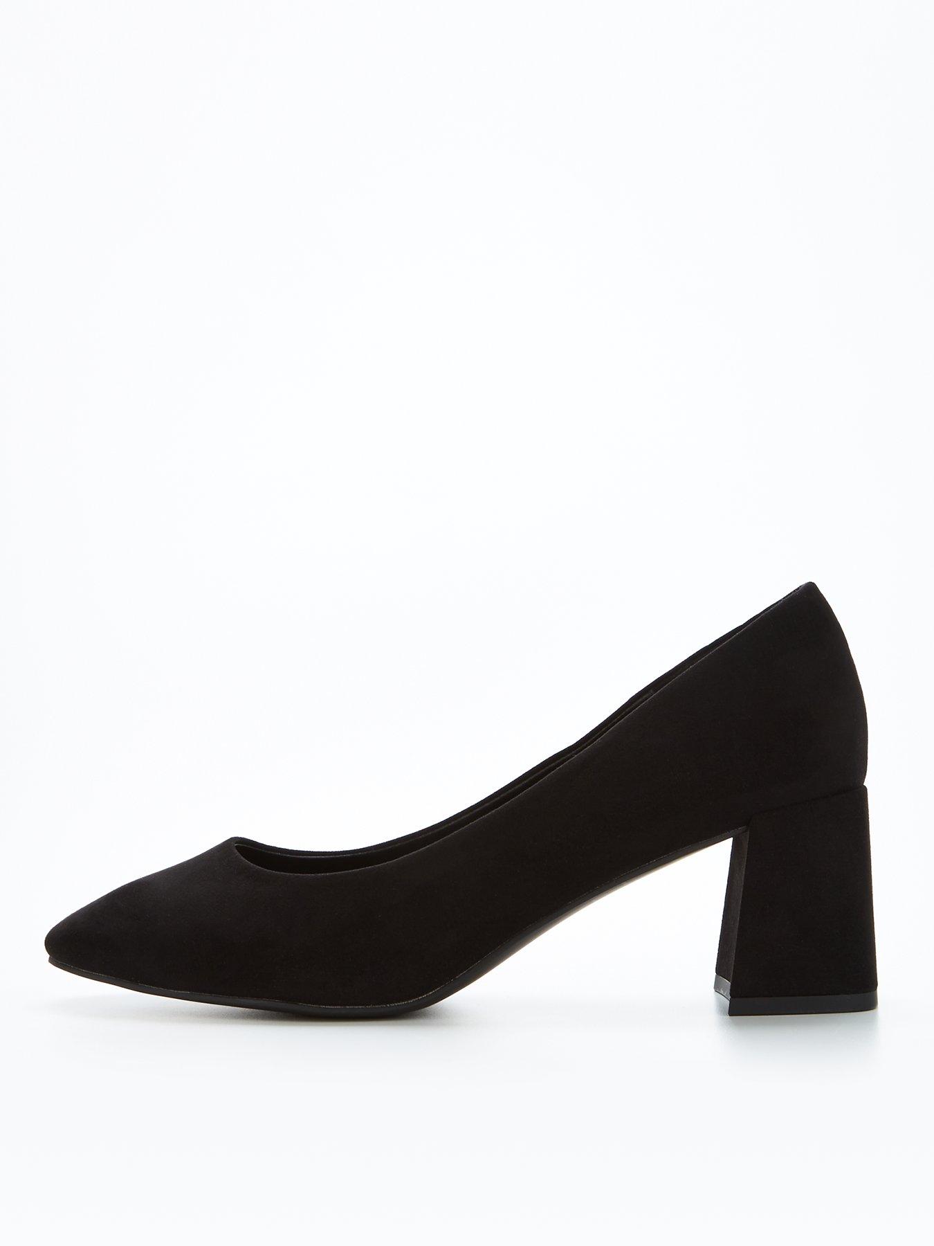 Everyday Block Heel Court Shoe Black very