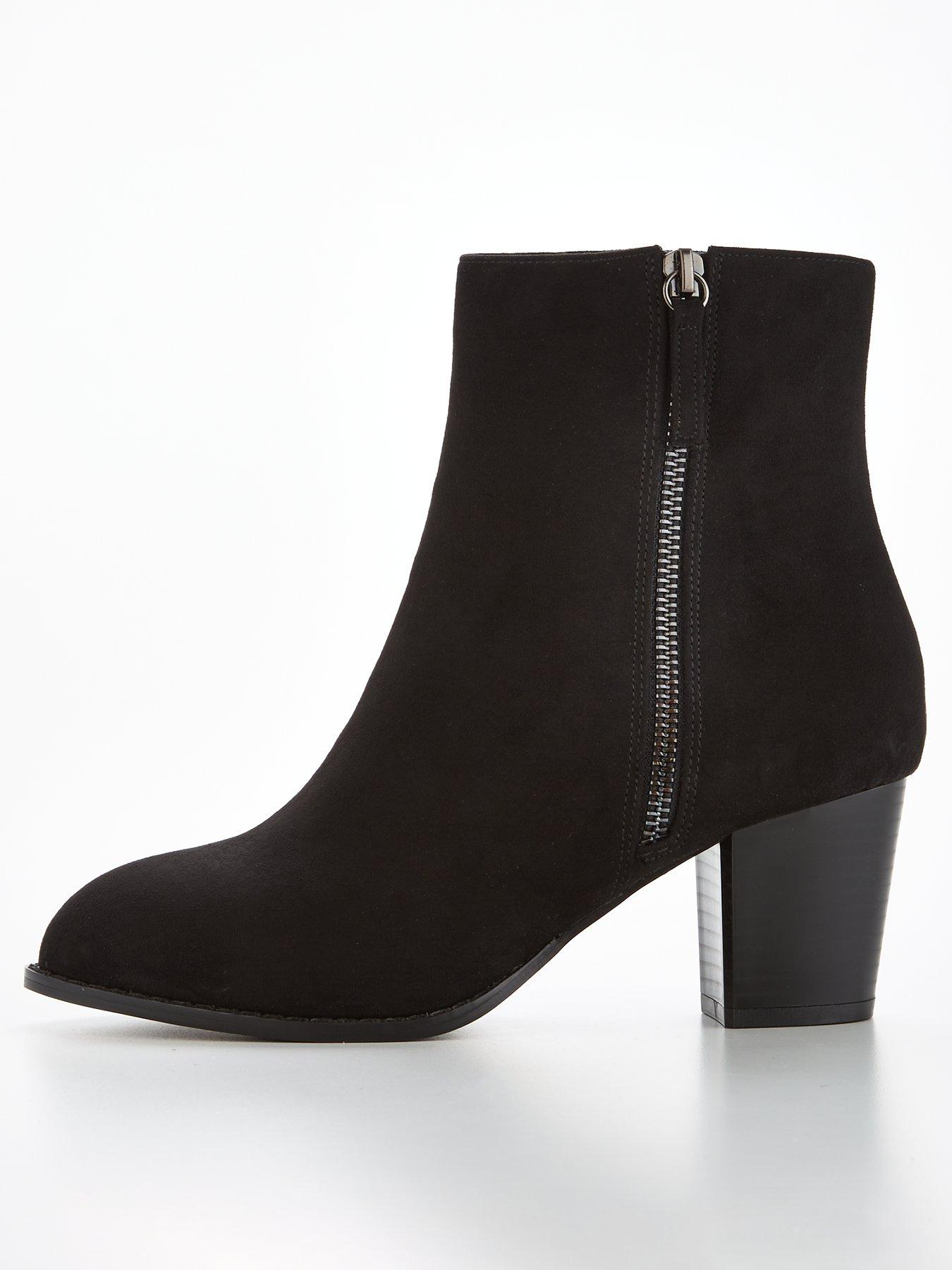 Black block heel ankle best sale boots uk