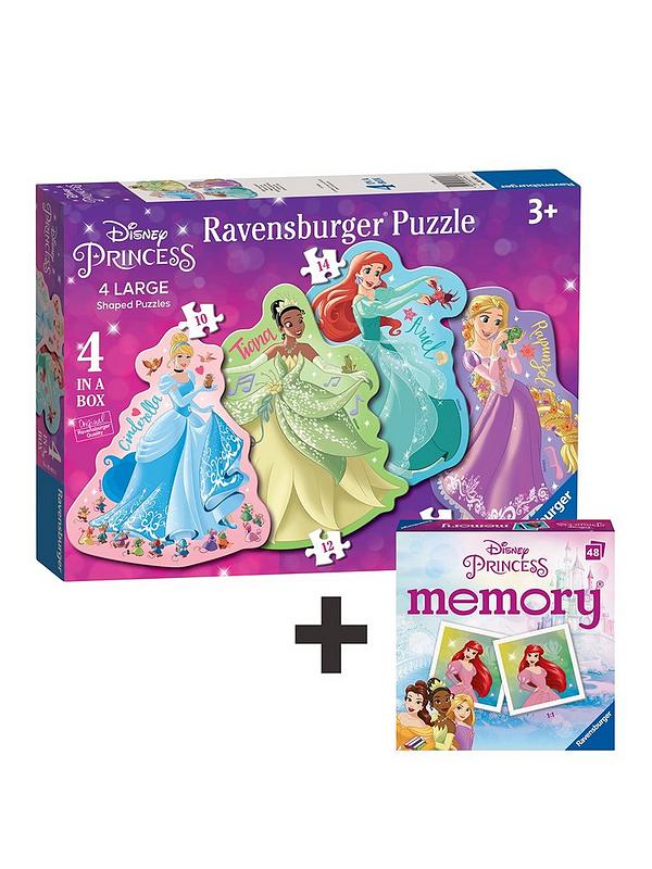 Image 1 of 6 of Ravensburger Disney Princess Twin Pack 20900 Mini Memory 3082 4x Large Shaped