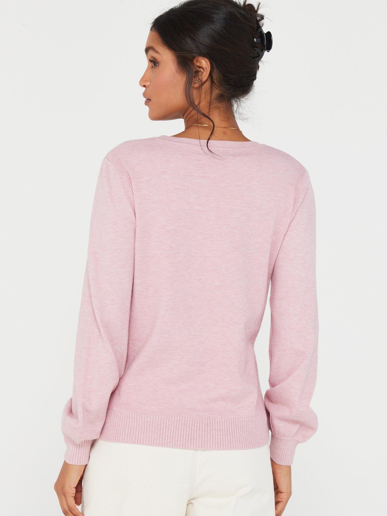 Baby pink shop v neck jumper