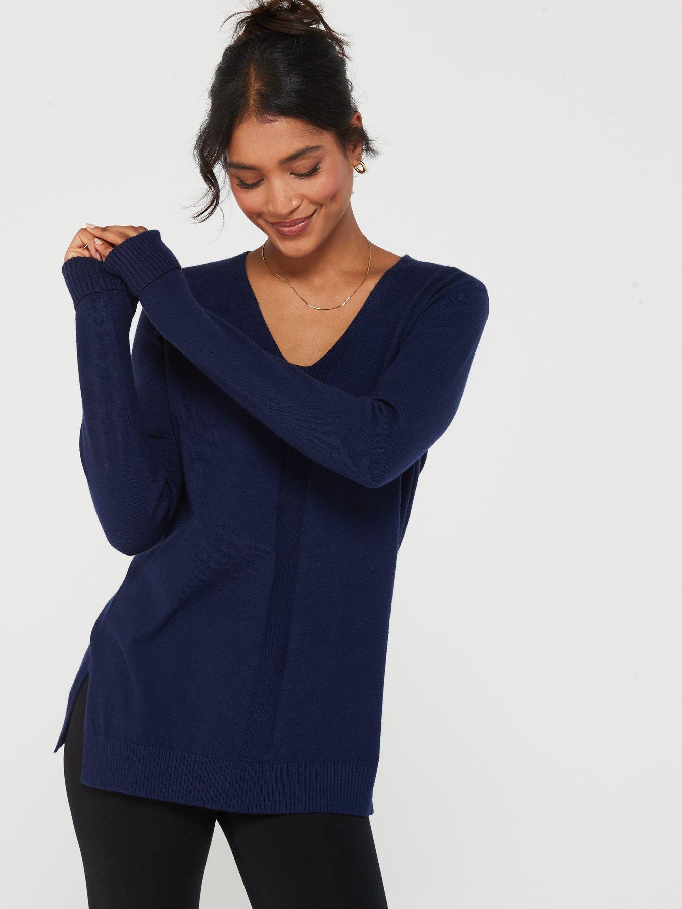 Deep v neck outlet jumper