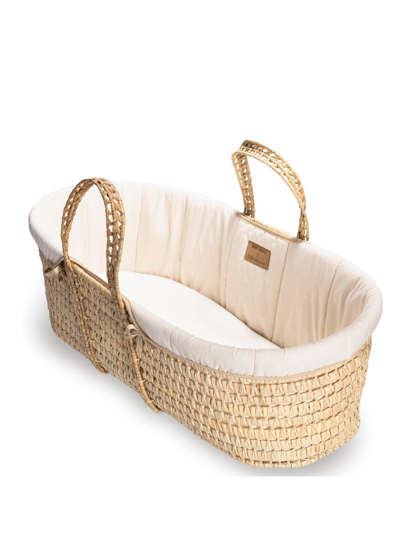 Clair De Lune Palm Moses Basket Cream very.co.uk