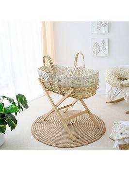 Product photograph of Clair De Lune Safari Palm Moses Basket- Lion Print from very.co.uk