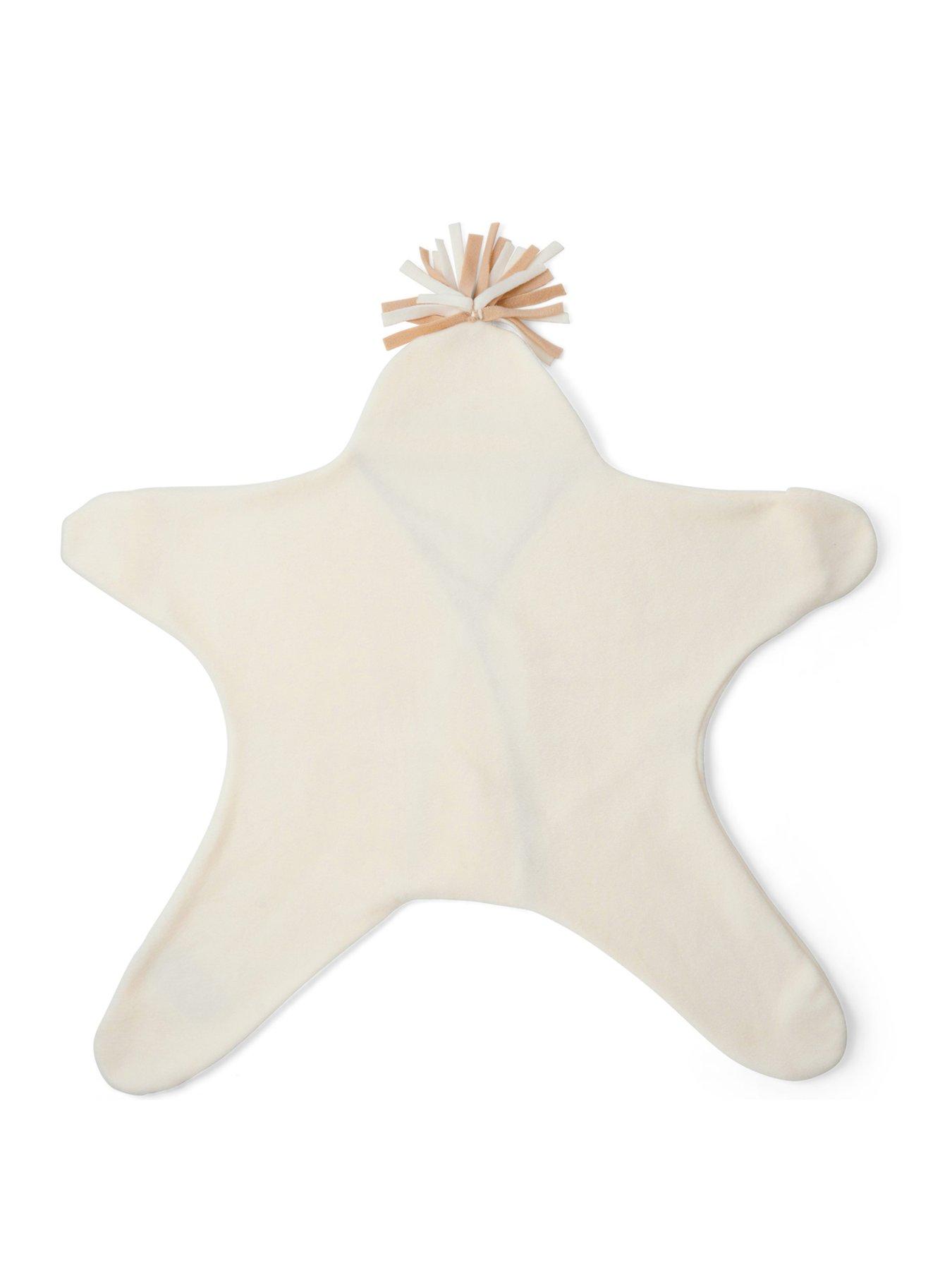 Image 2 of 7 of Clair De Lune Star Fleece Baby Wrap Blanket (0-6 months) - Cream