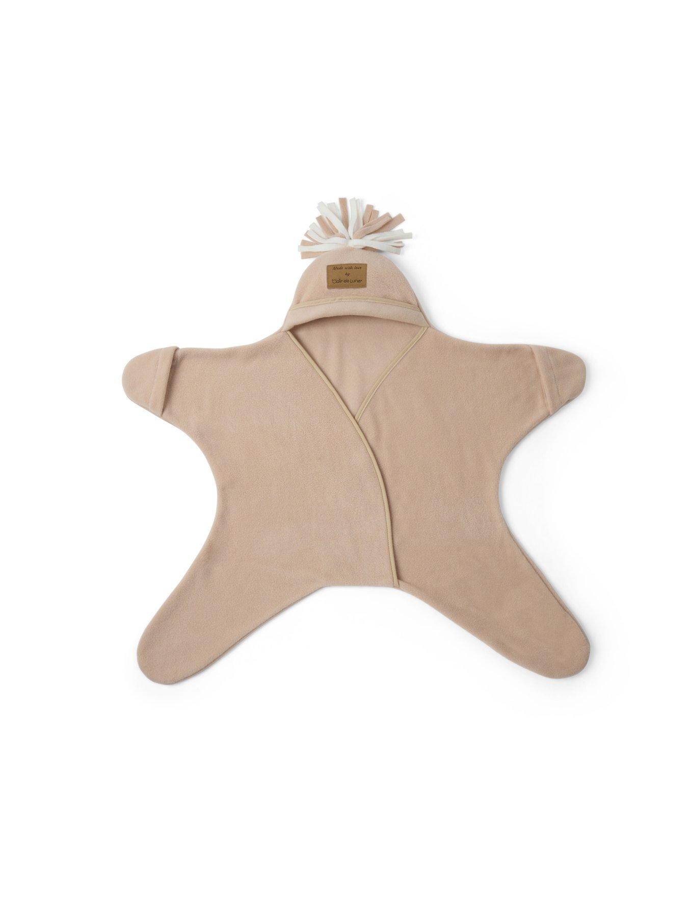 Clair De Lune Star Fleece Baby Wrap Blanket (0-6 months) - Oatmeal