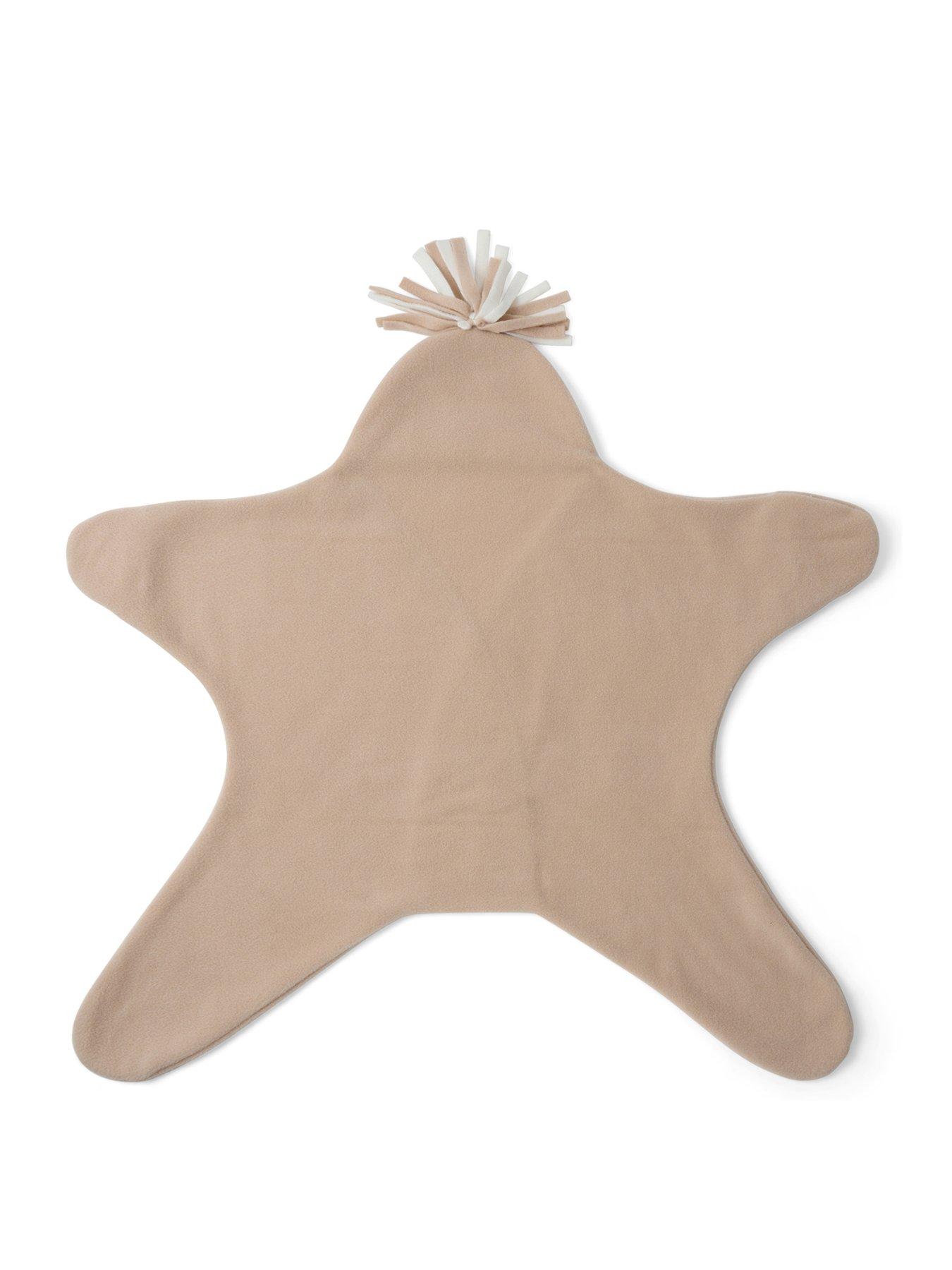 Clair De Lune Star Fleece Baby Wrap Blanket (0-6 months) - Oatmeal