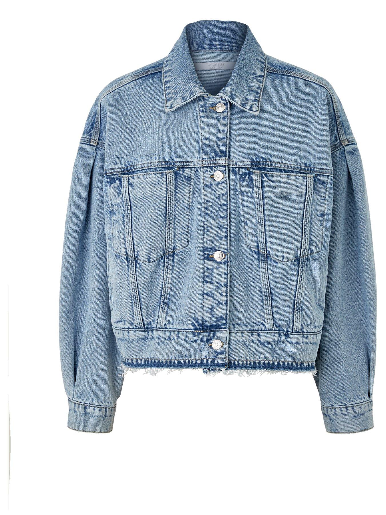 Michelle Keegan Denim Drop Shoulder Oversized Jacket Light Wash Very