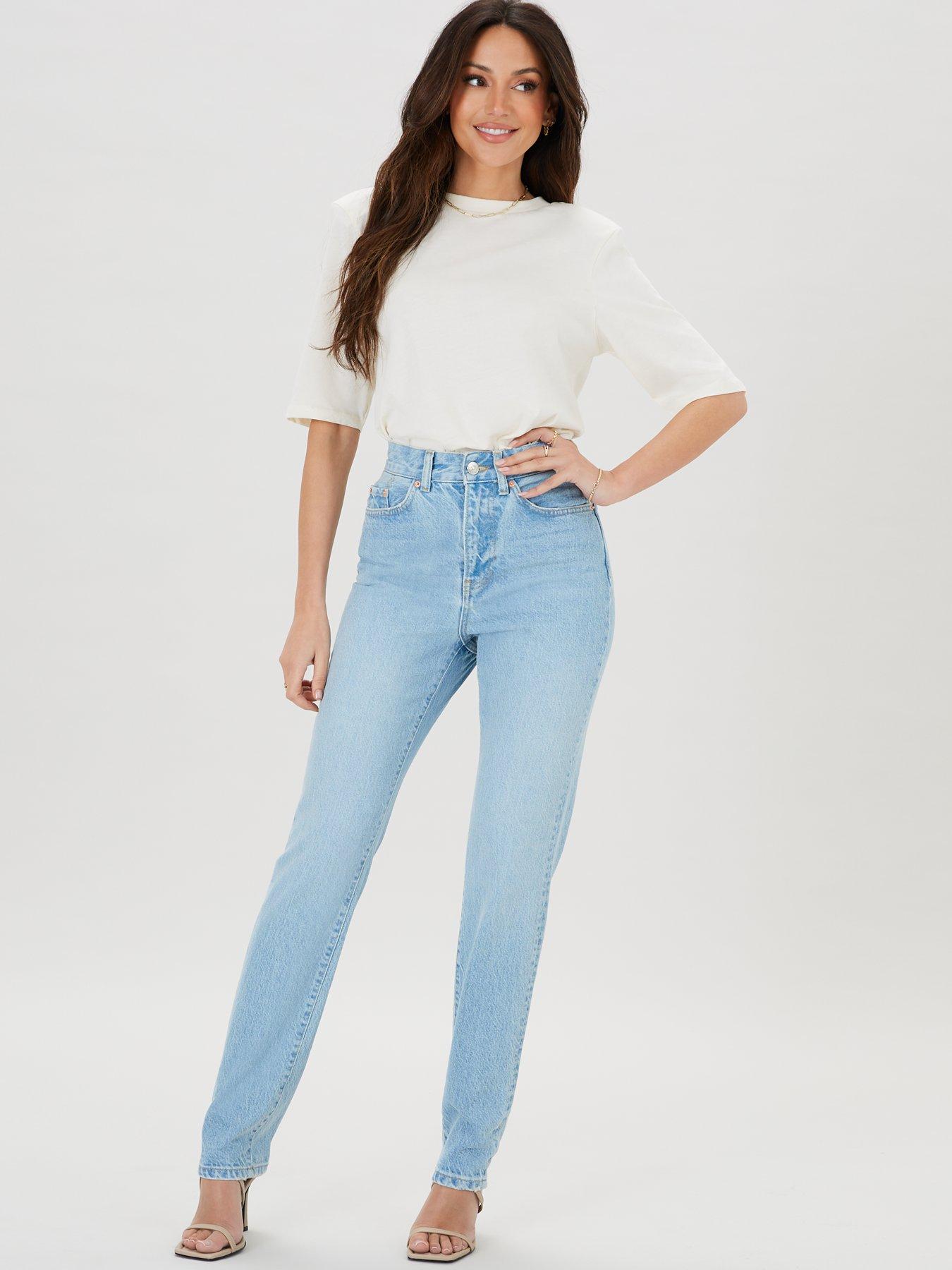 Michelle Keegan Classic High Rise Straight Leg Jean - Light Wash