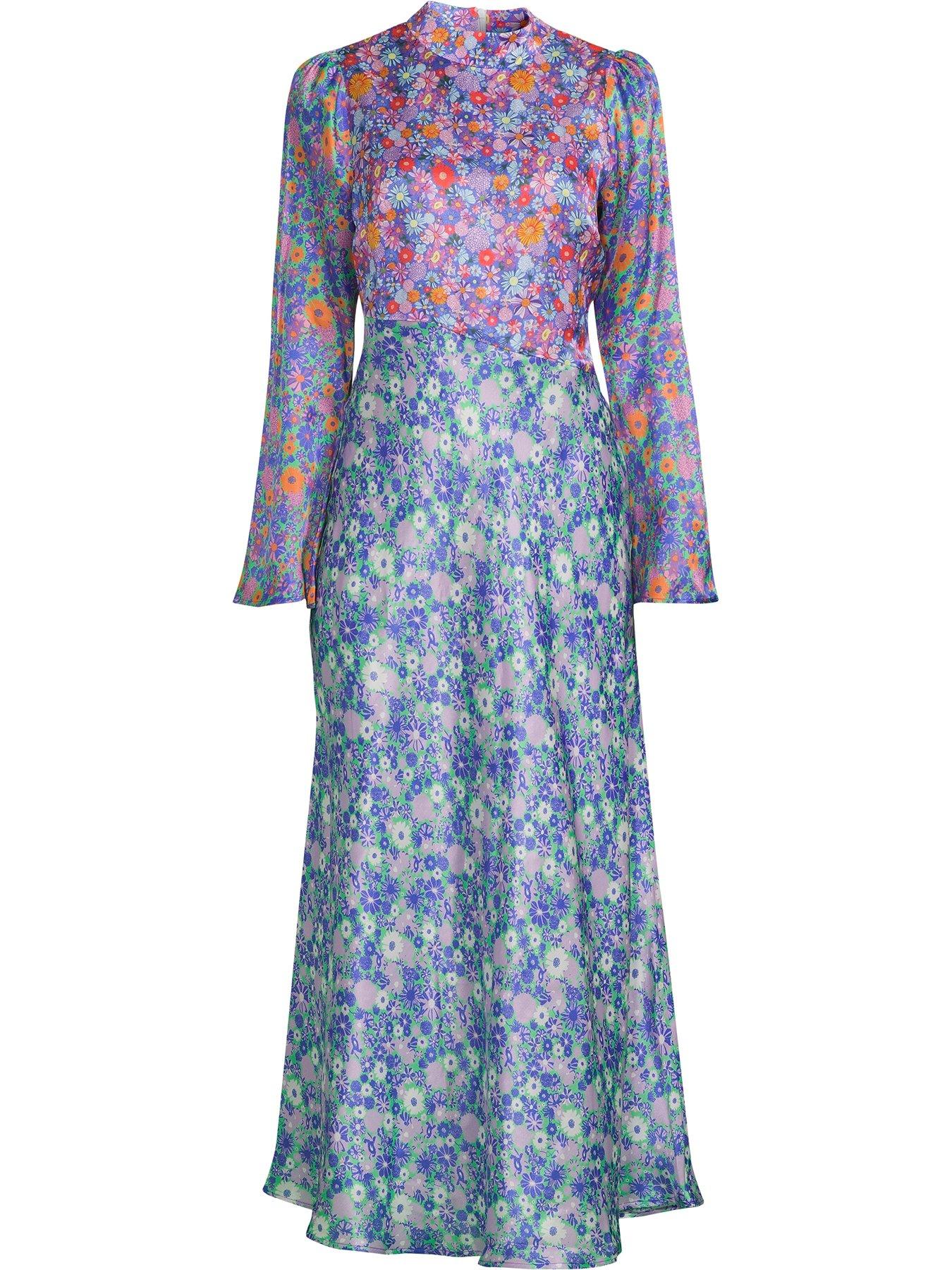 Olivia Rubin Prisilla Mixed Floral Dress - Pink | Very.co.uk