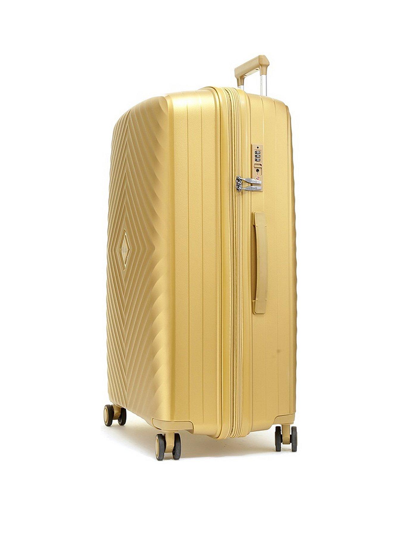 Rock Luggage Infinity 8 Wheel Hardshell Large Suitcase Gold very.co.uk