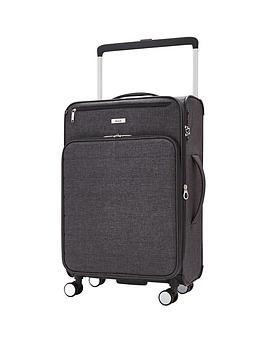 Rock Luggage Rocklite Dlx 8 Wheel Soft Unique Lightweight Medium Suitcase - Charcoal