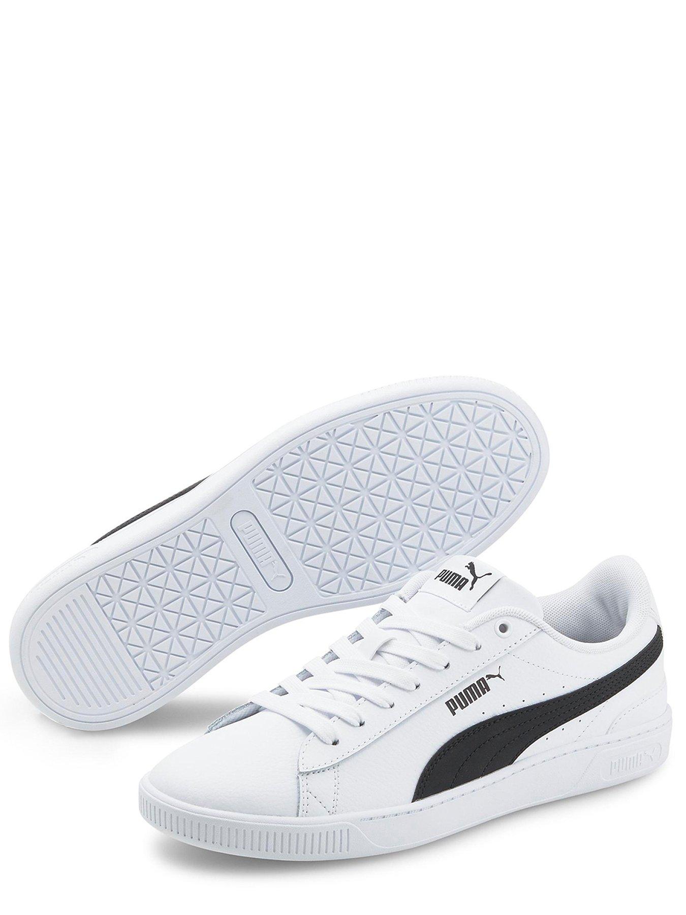 Puma Vikky V3 Leather Trainers - White/Black | Very.co.uk