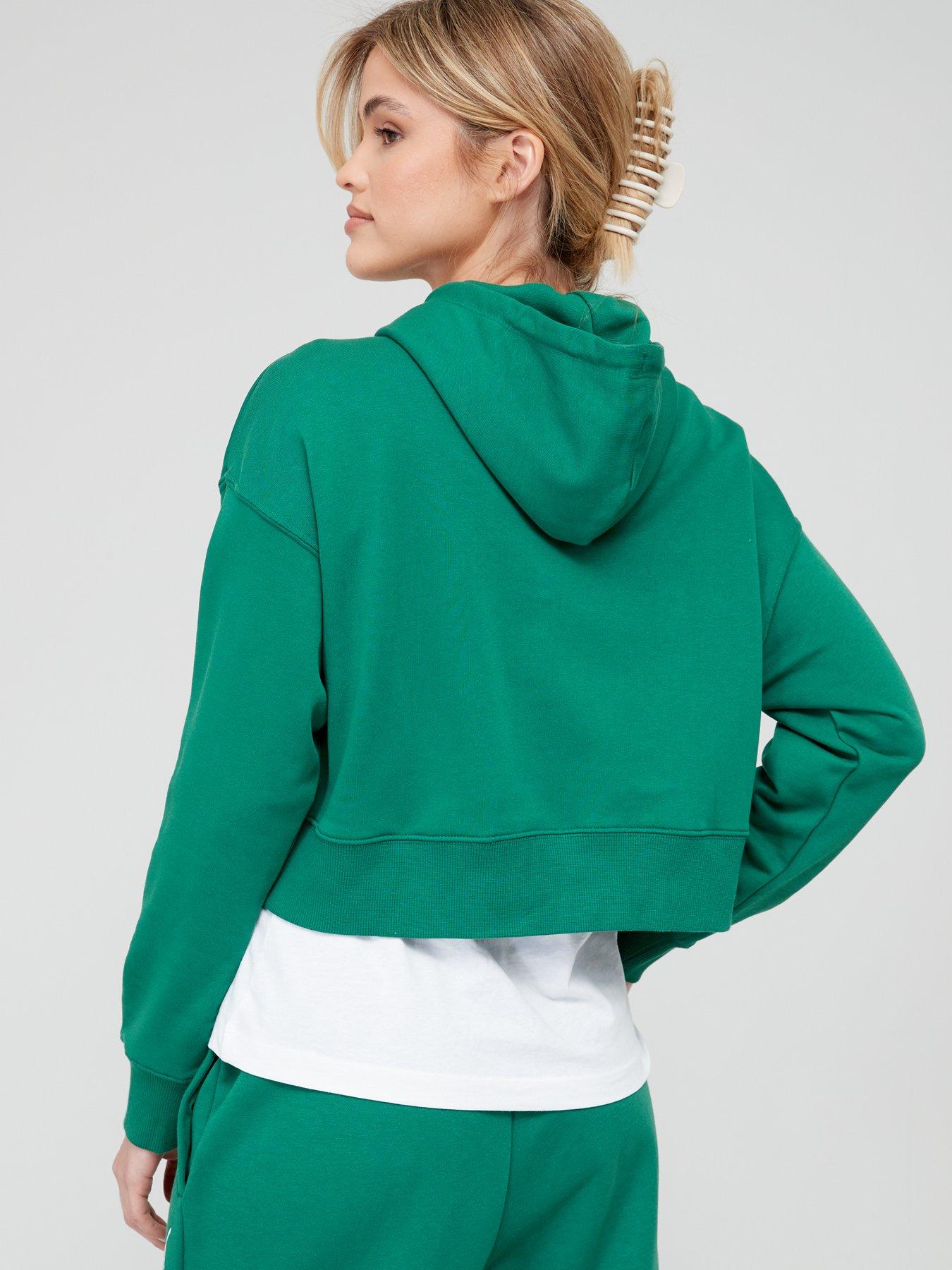 Originals three stripe outlet cropped hoodie in green