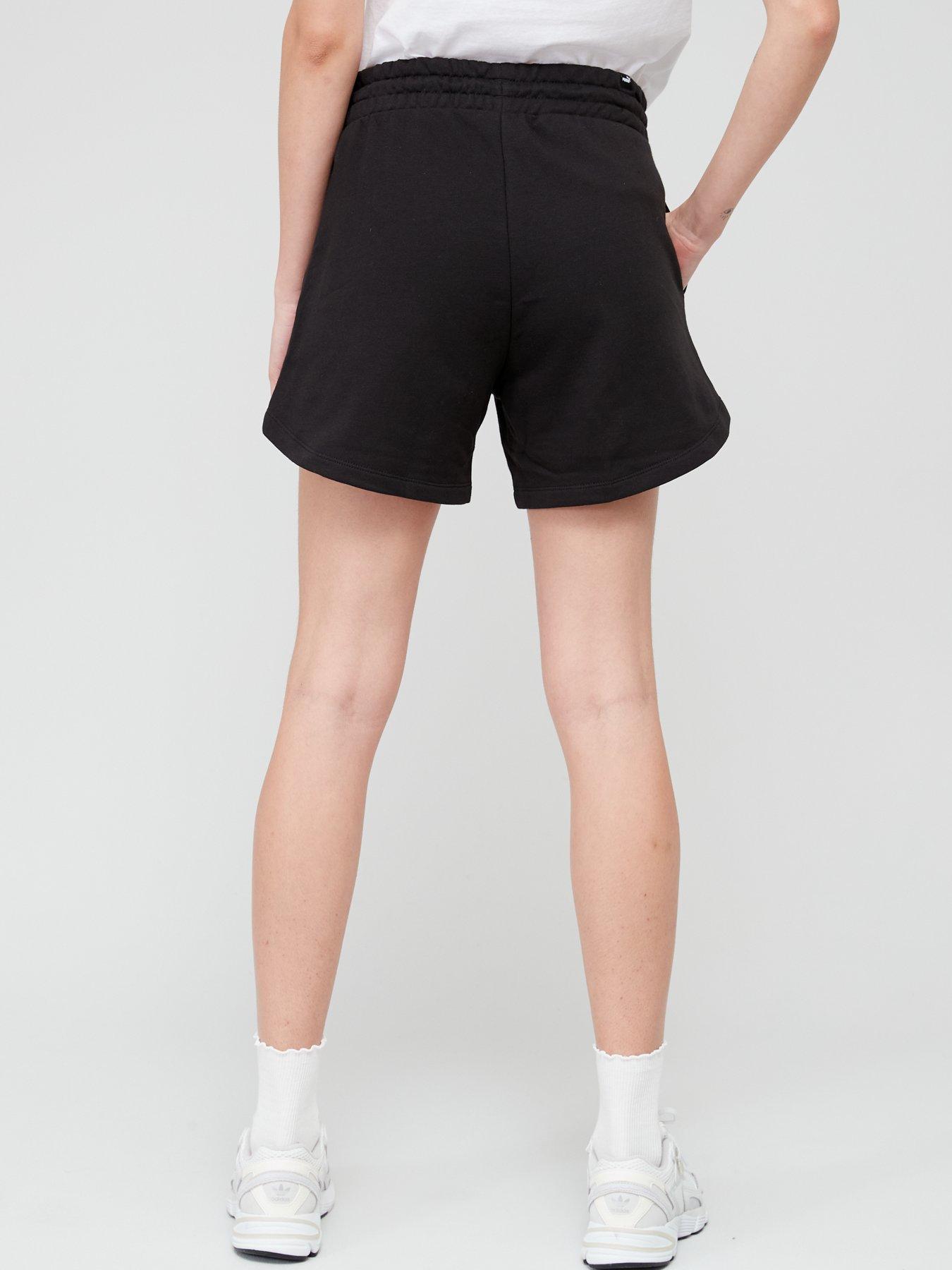 Black and white high waisted shorts hotsell