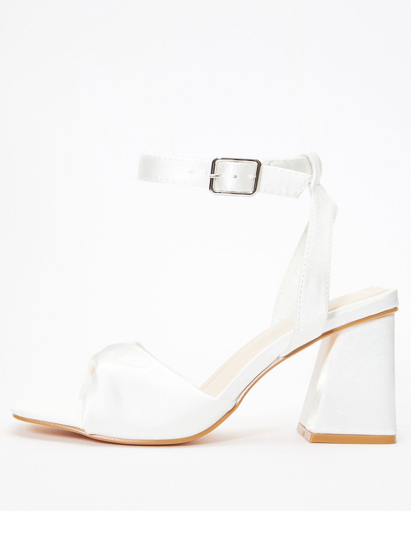 Quiz white satin hot sale bridal sandals