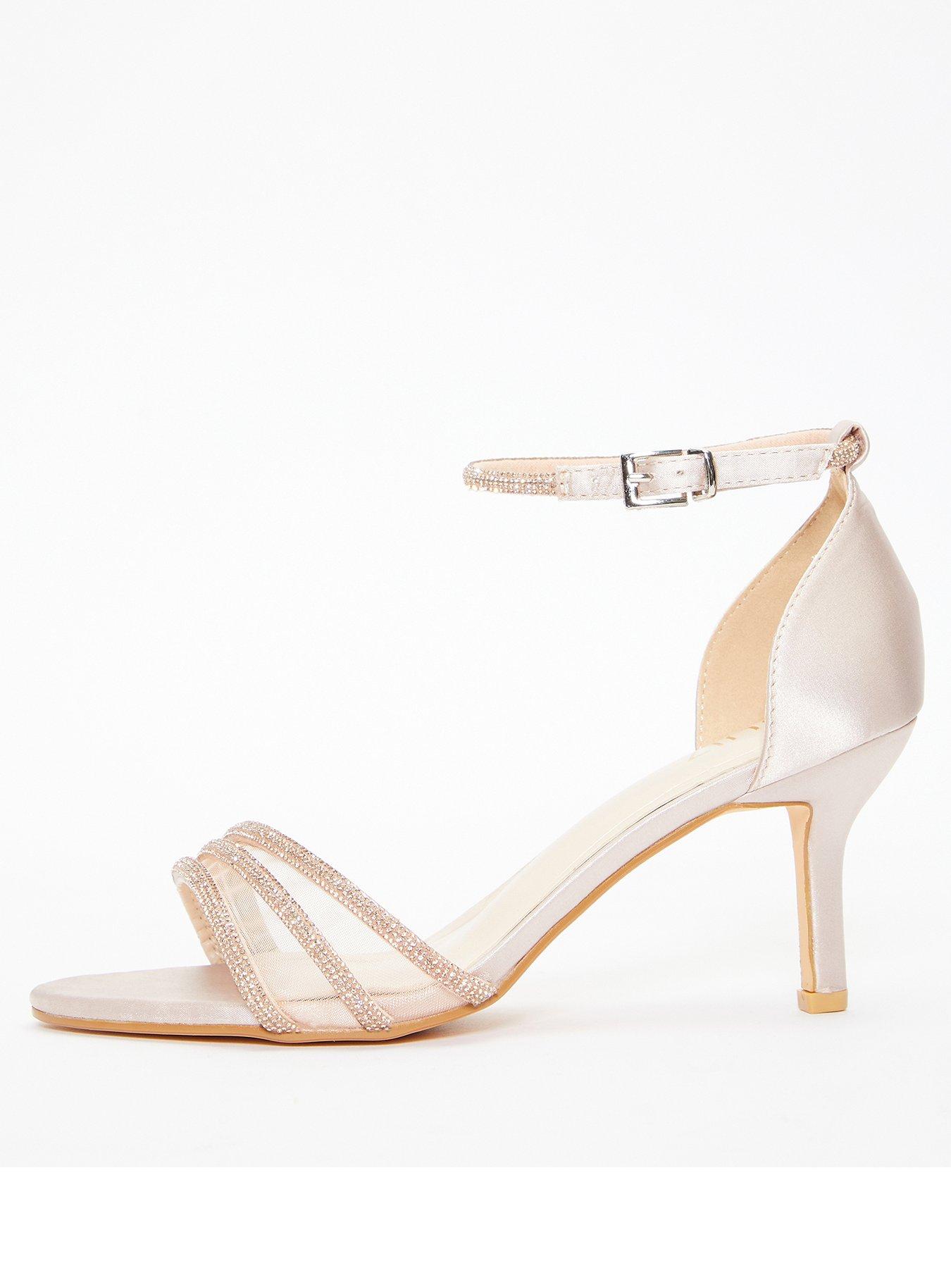 Diamante shoes low top heel