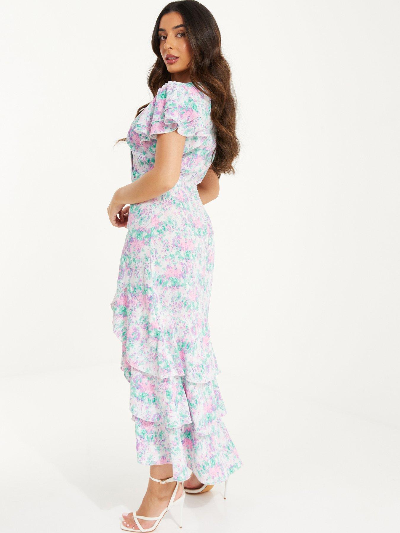Quiz printed clearance maxi dress