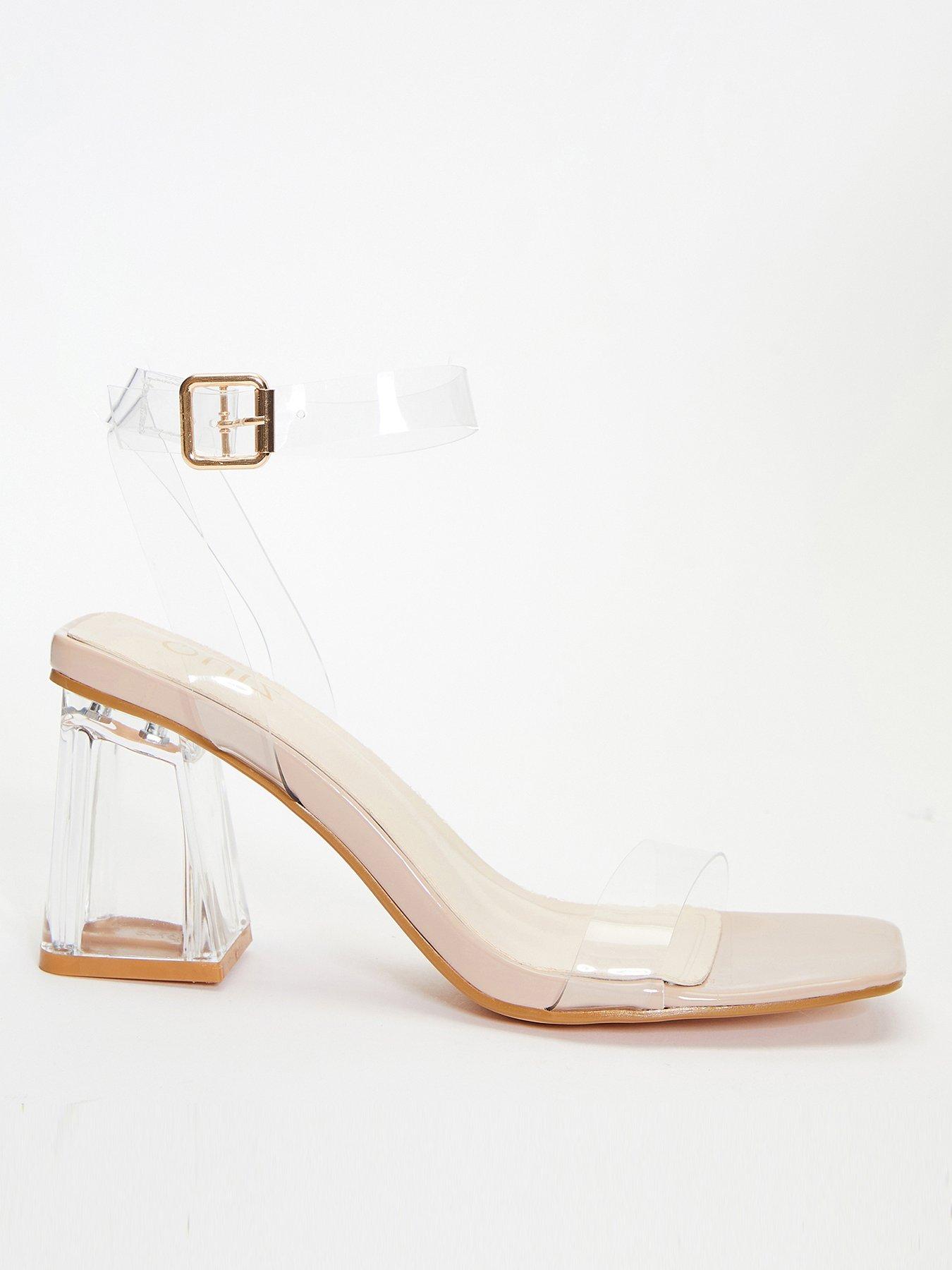 Clear mid outlet heels