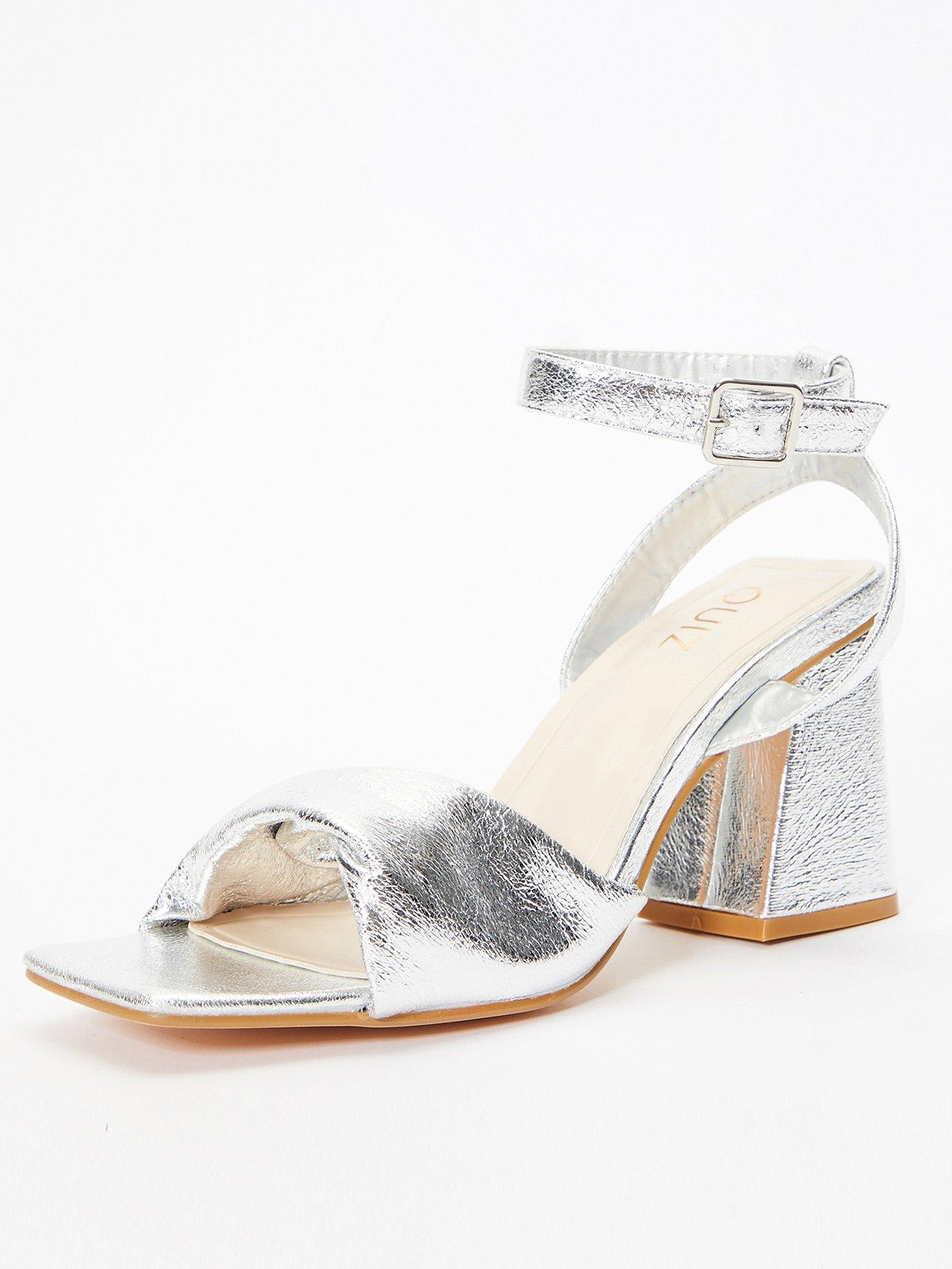 Quiz silver block on sale heels