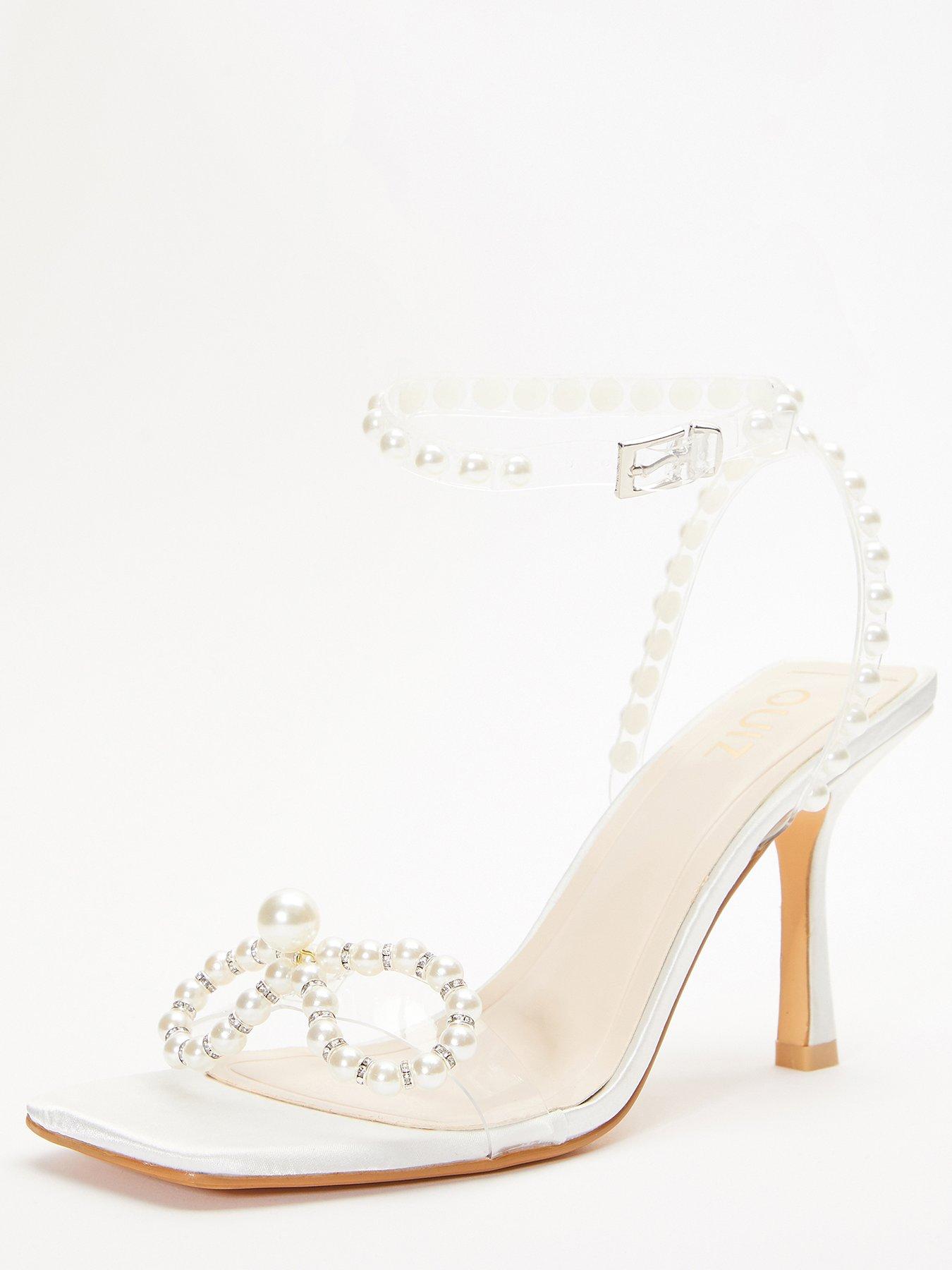 Clear heels best sale with pearls