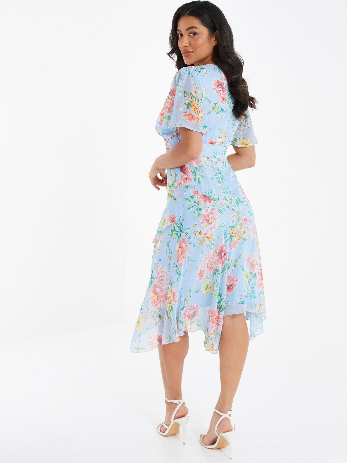 Quiz Floral Chiffon Midi Dress | Very
