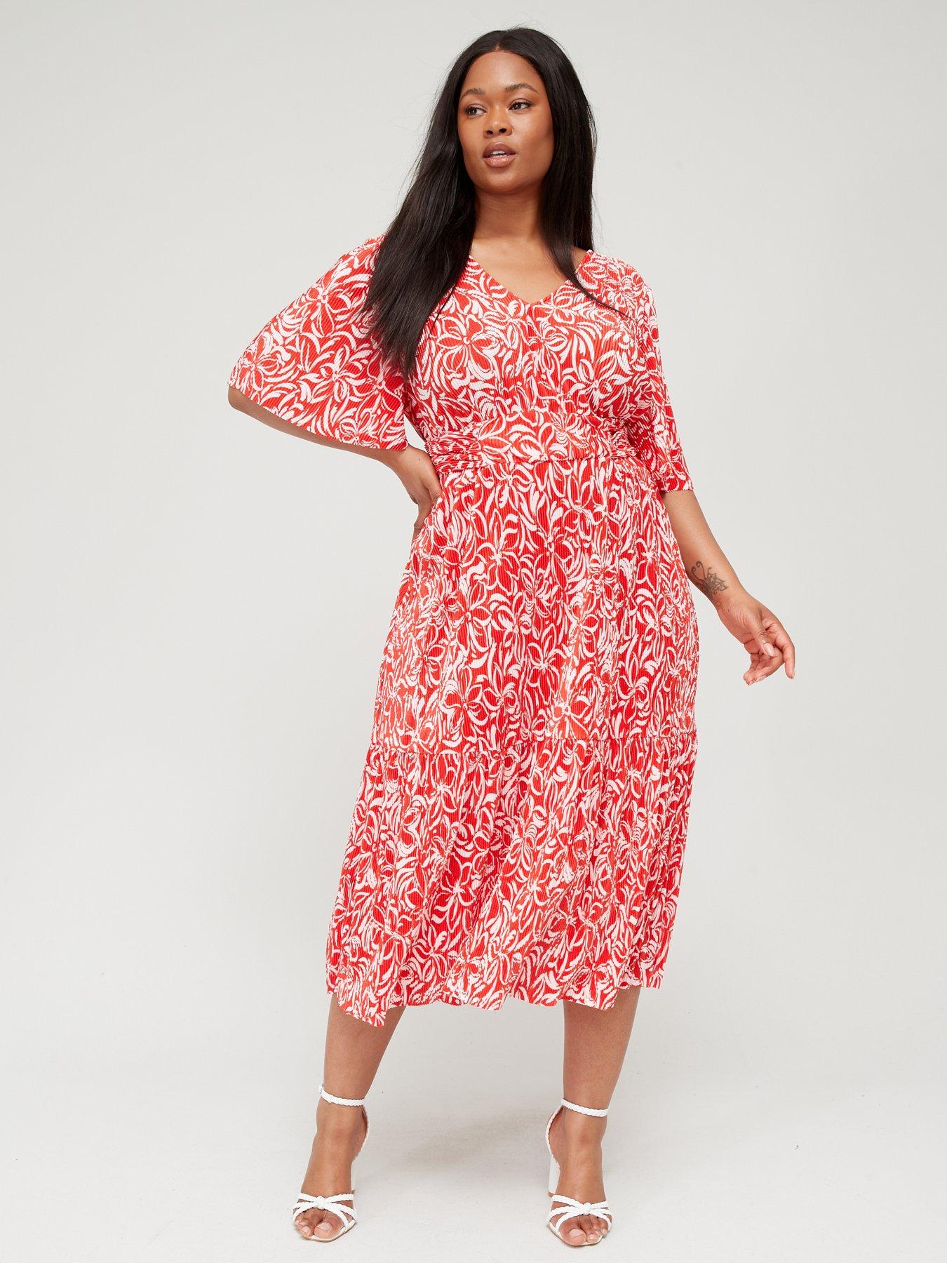 Fluted midi dress sale