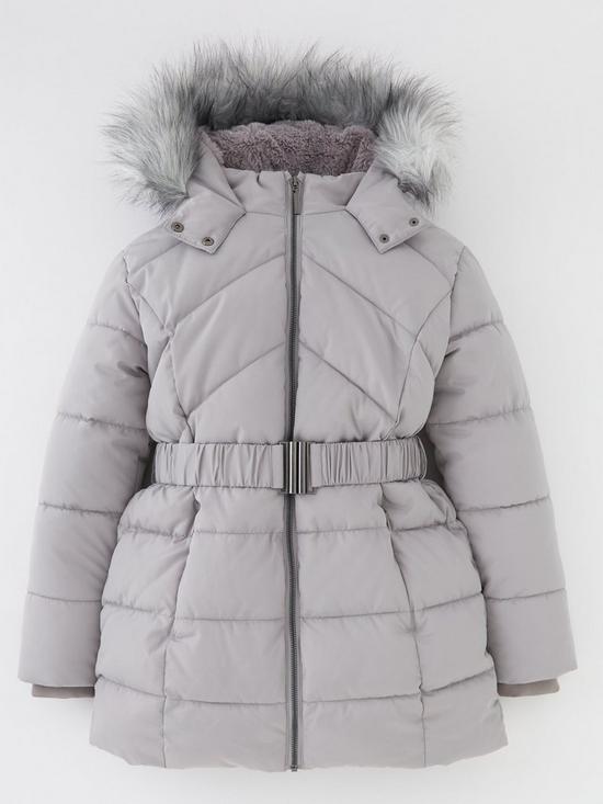 front image of everyday-belted-quilted-coat-grey
