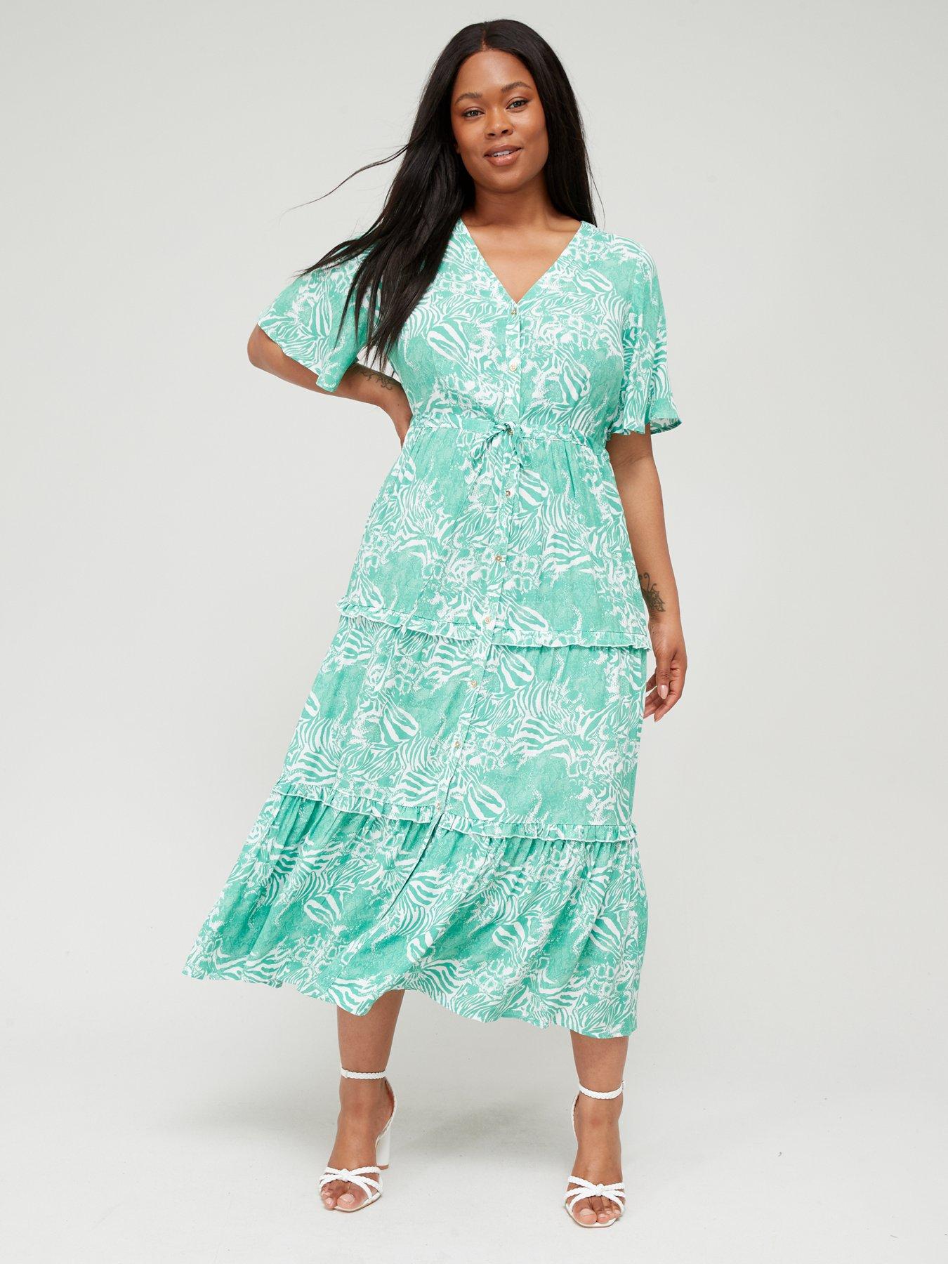 Fluted store midi dress