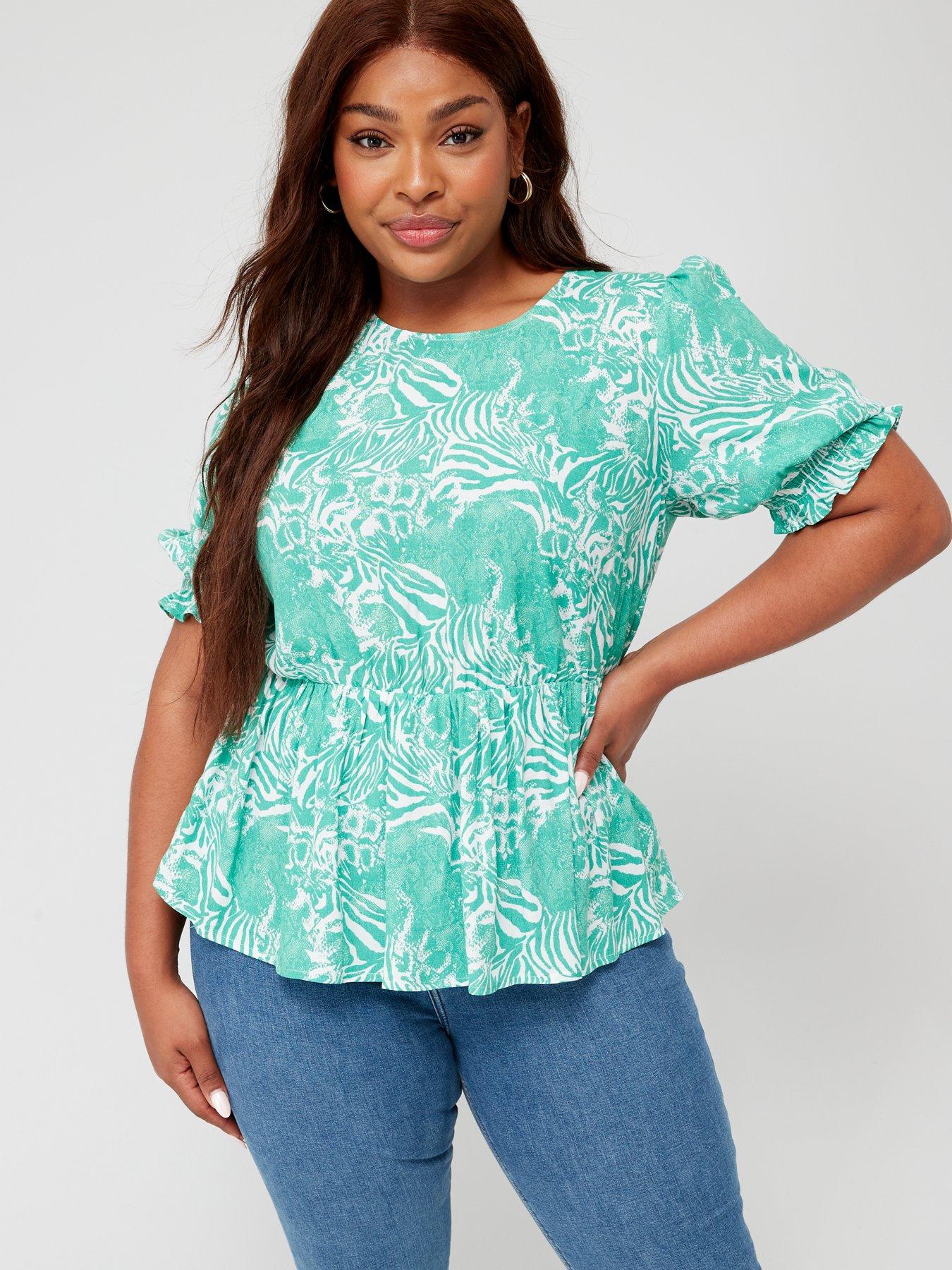 Mint green peplum store top