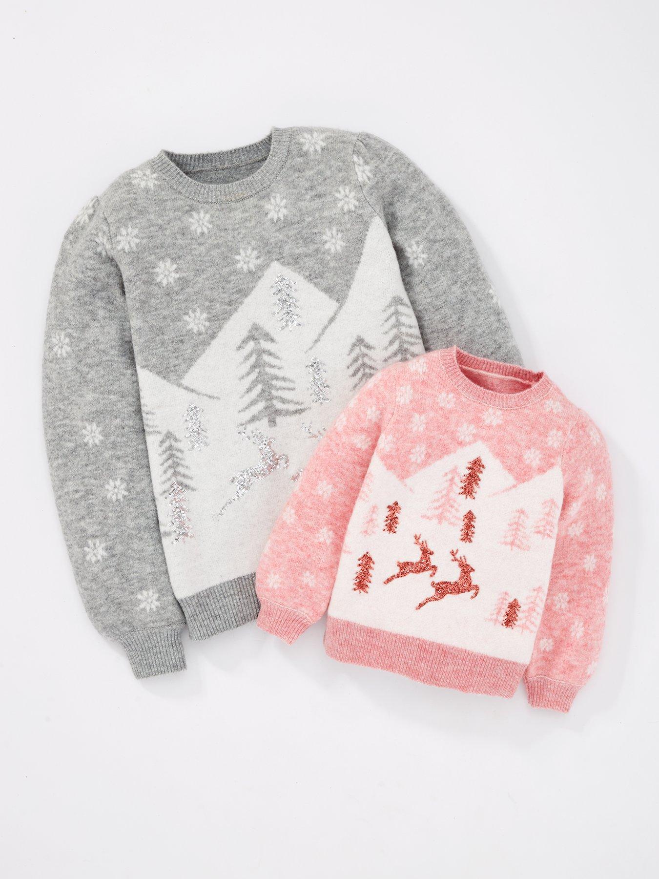 Buy Grey Snowflake Matching Family Pet Knitted Christmas Jumper