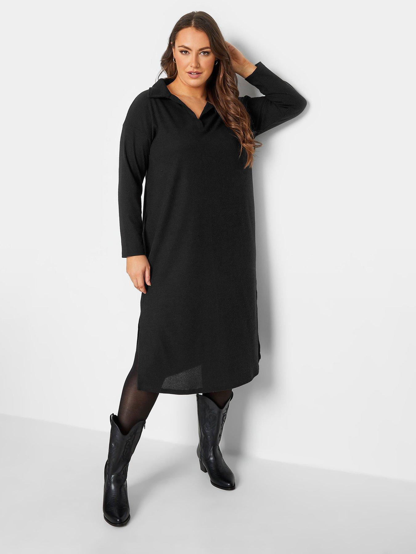 Black polo outlet neck dress uk