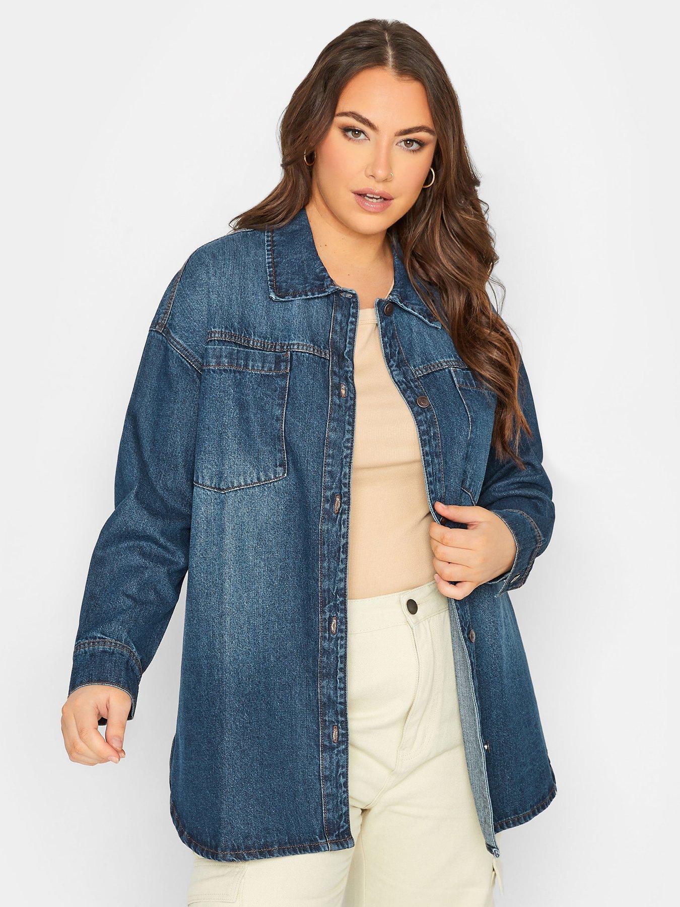 Denim Shacket Plus Size Shacket Womens Women Olive Acid Denim Wash
