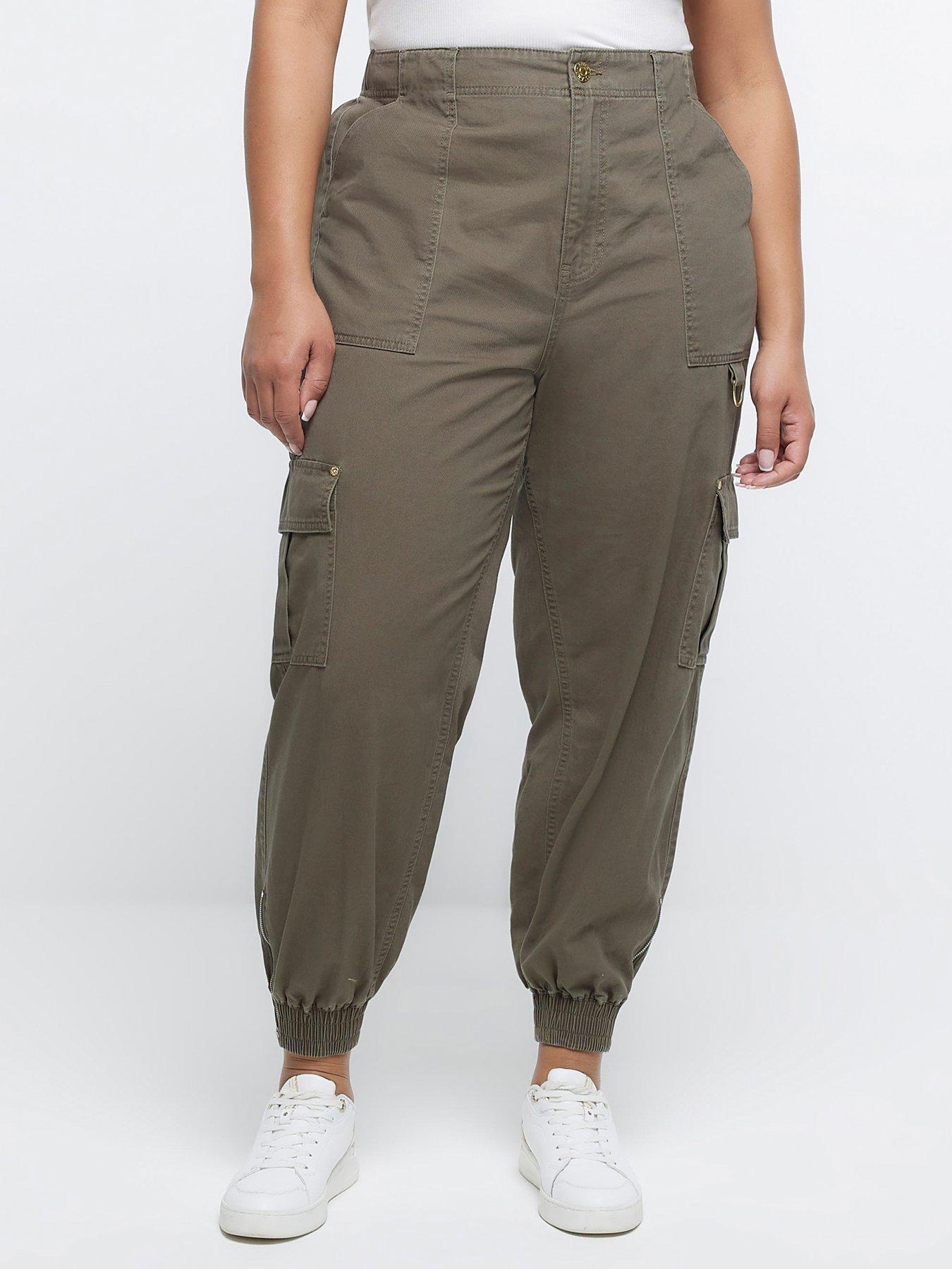 Plus Khaki Cargo Jeans