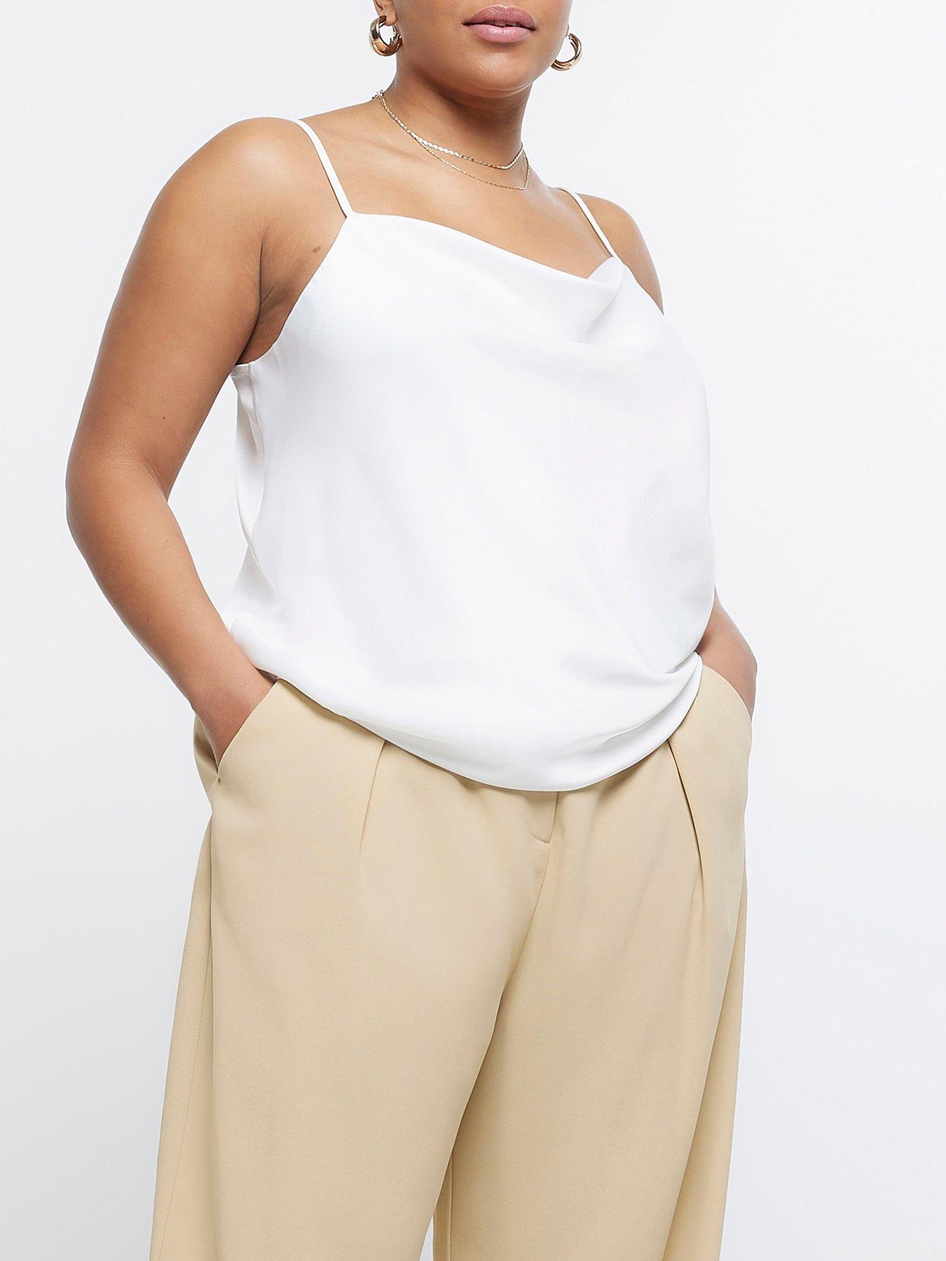 Plus size white tank sales