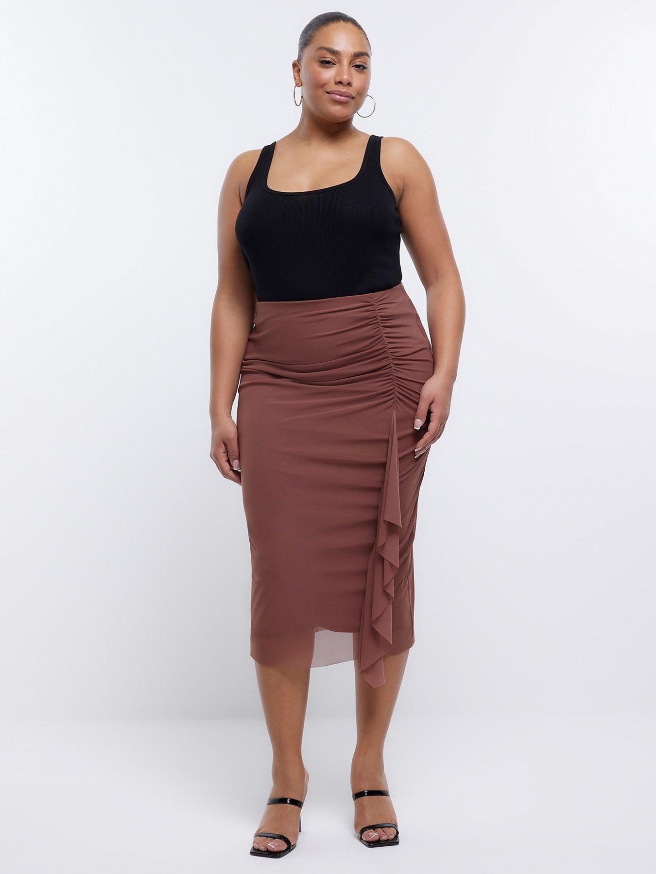 Dark brown clearance pencil skirt