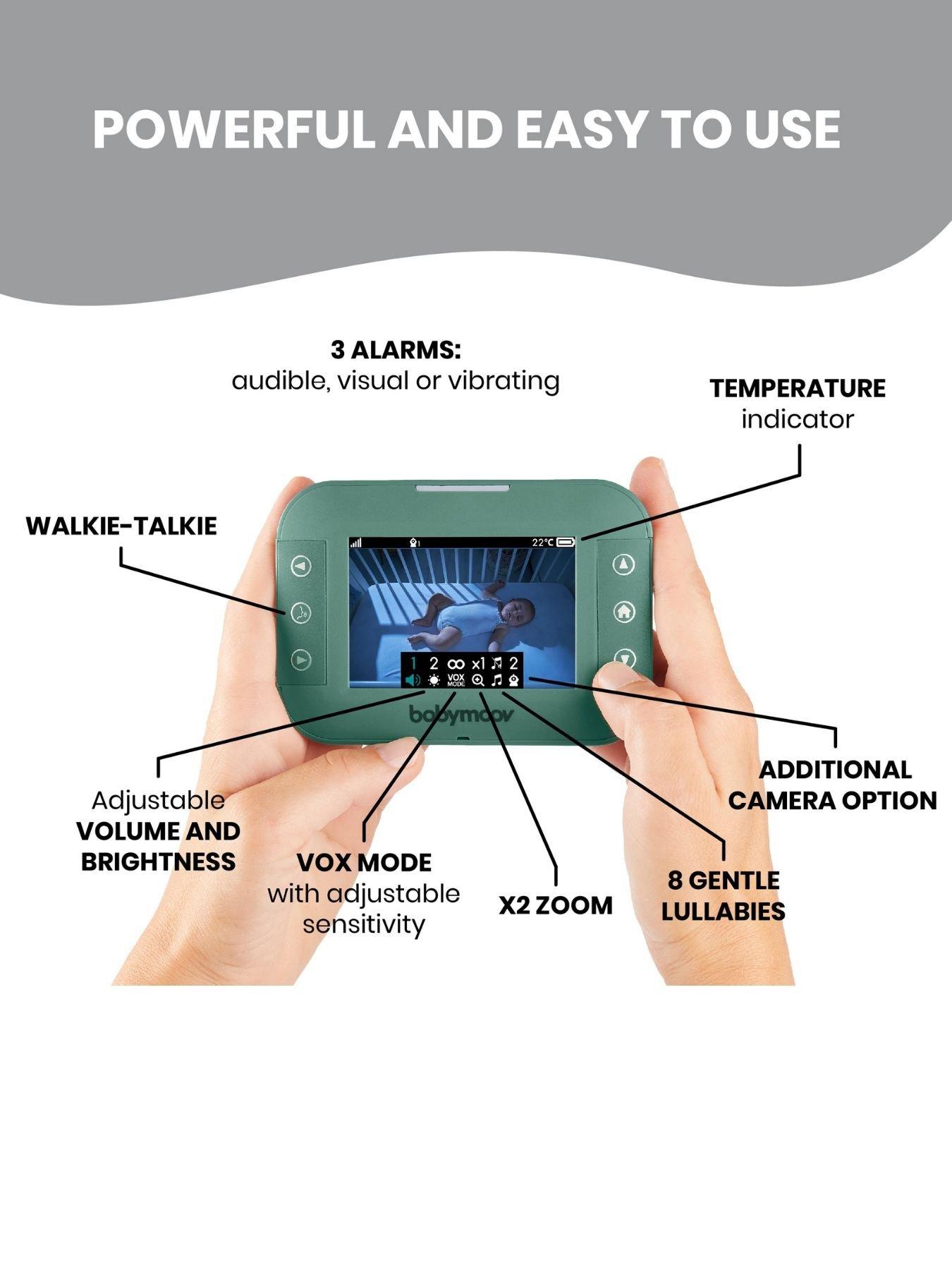 Image 5 of 8 of Babymoov YOO Twist 3.5" Pan and Tilt Remote Baby Monitor with Night Camera
