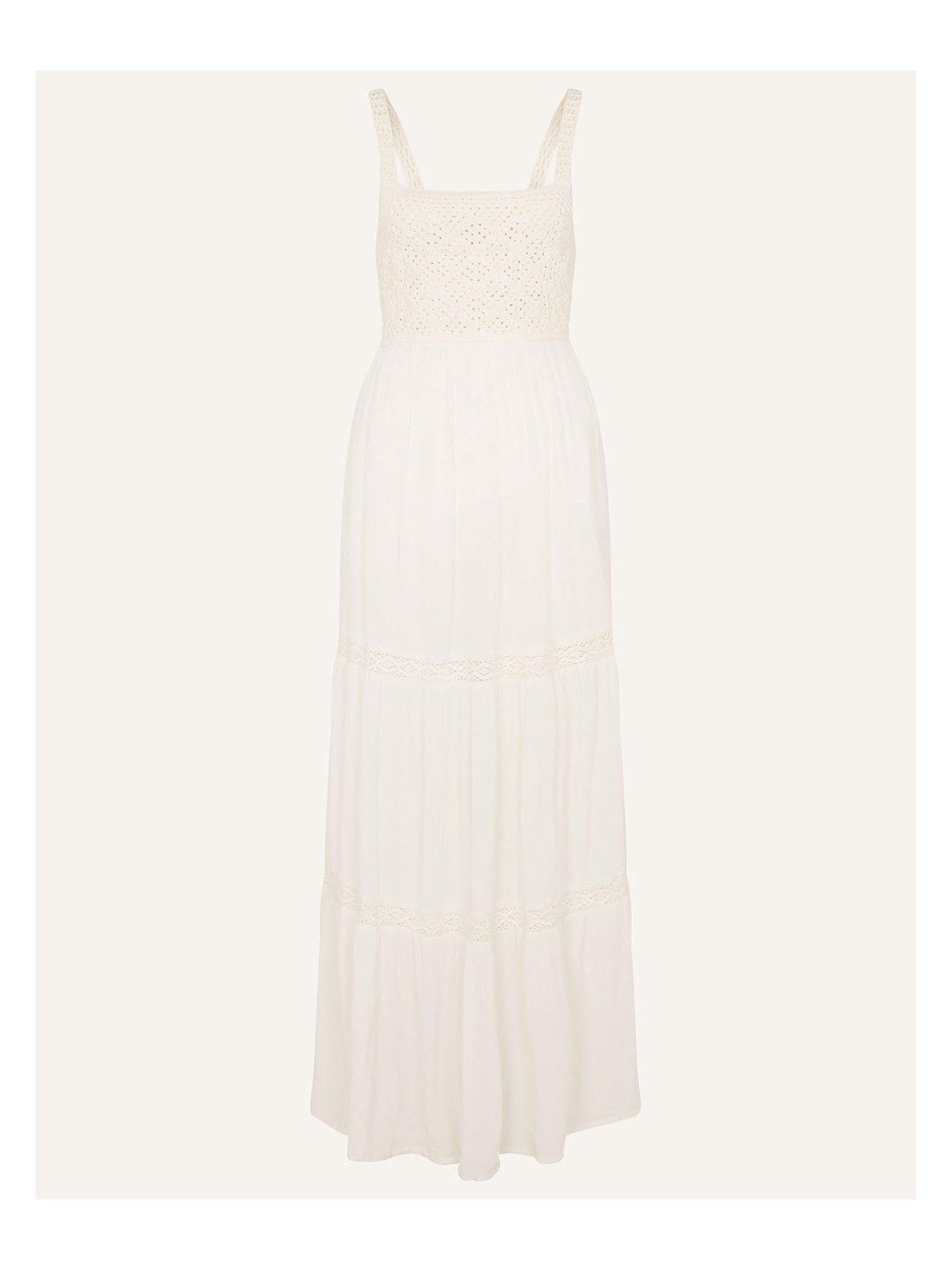 White Crochet Top Dress