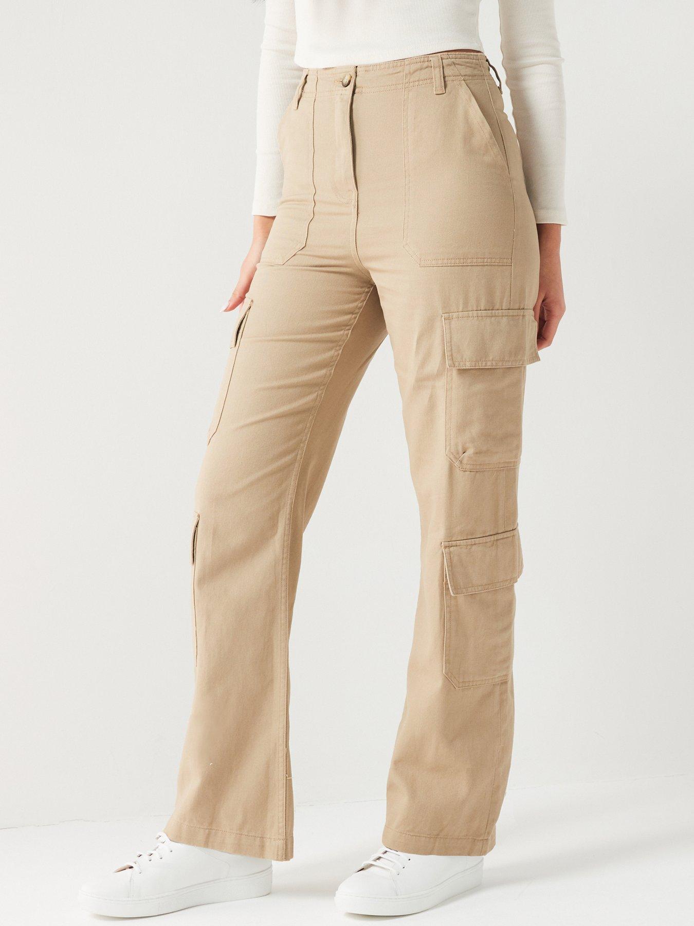 Stone Wide Leg Soft Trousers, Womens Trousers