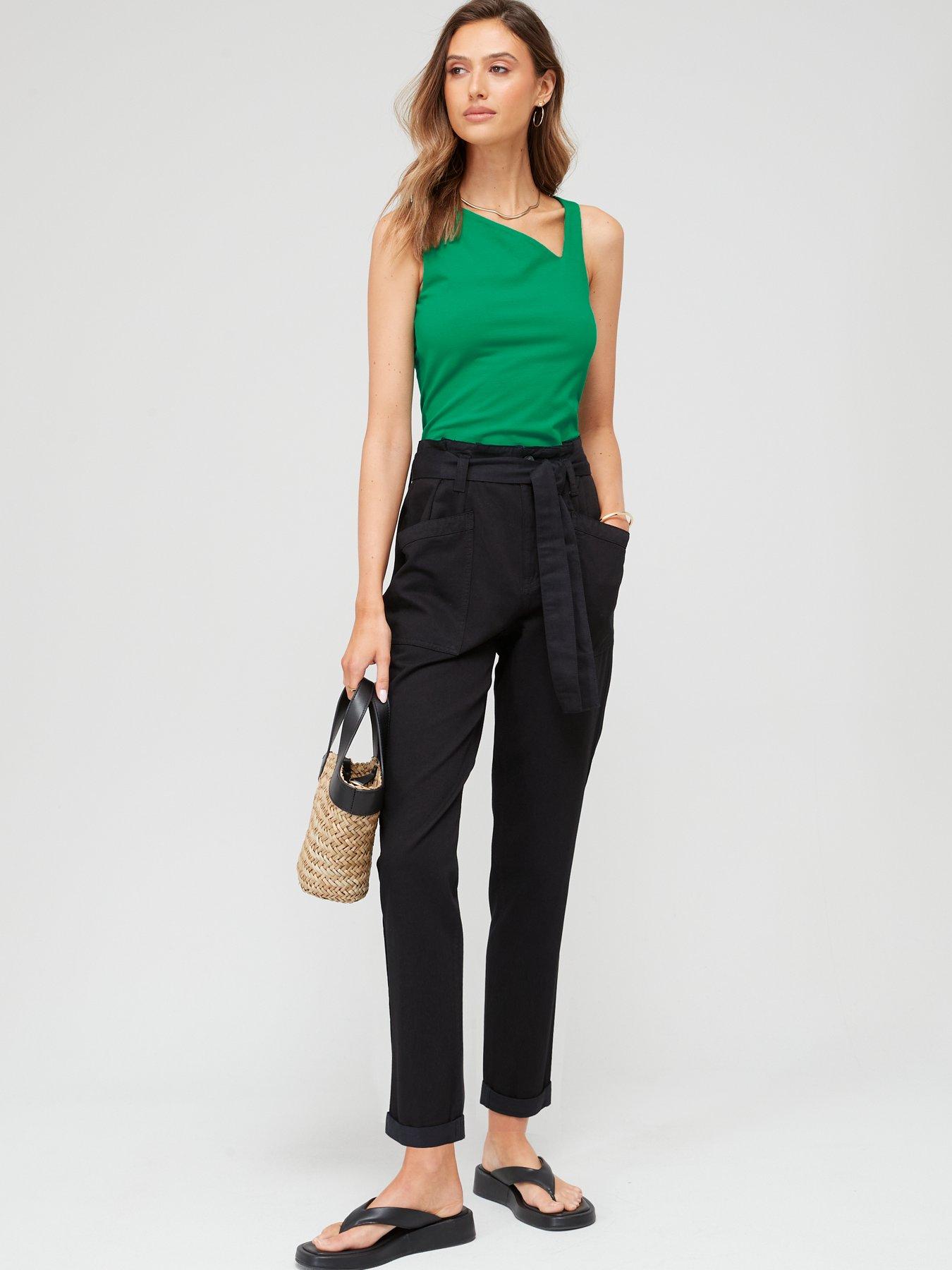 Skinny hot sale paperbag trousers