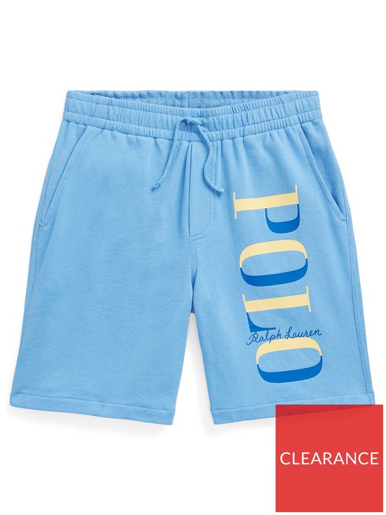 front image of ralph-lauren-boys-polo-graphic-jog-shorts-harbor-island-blue