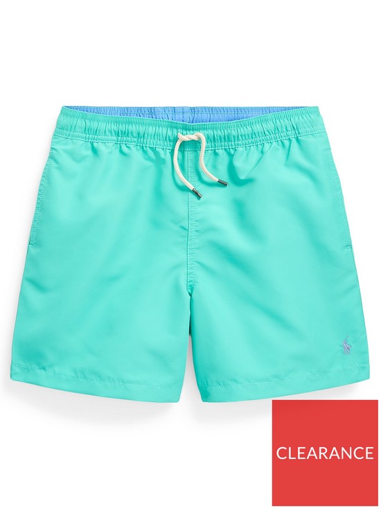 front image of ralph-lauren-boys-traveller-swim-shorts-sunset-green