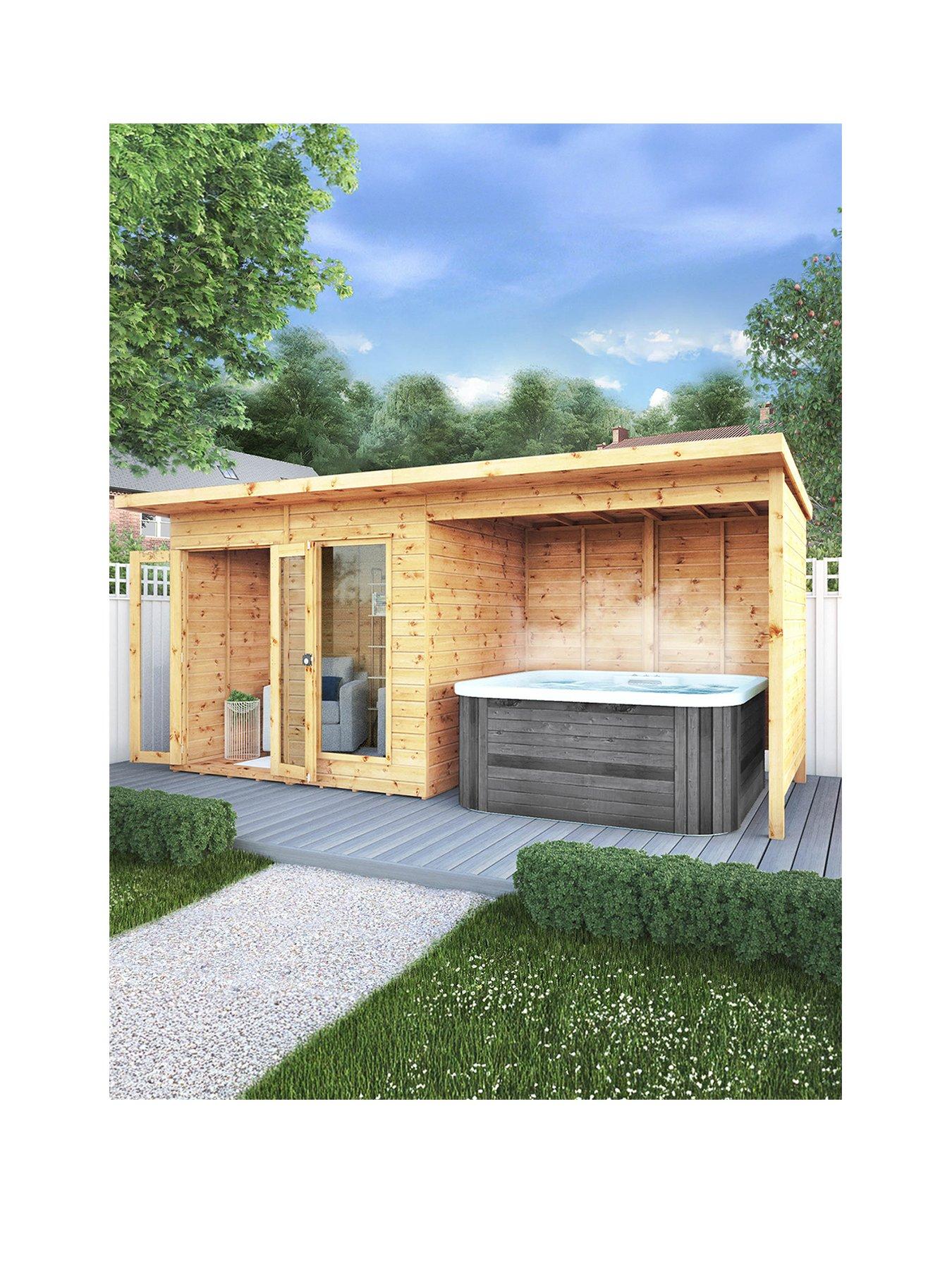 Image 1 of 7 of MERCIA 16 x 6ft Maine Pent Summerhouse With Patio Area - PEFC Certified