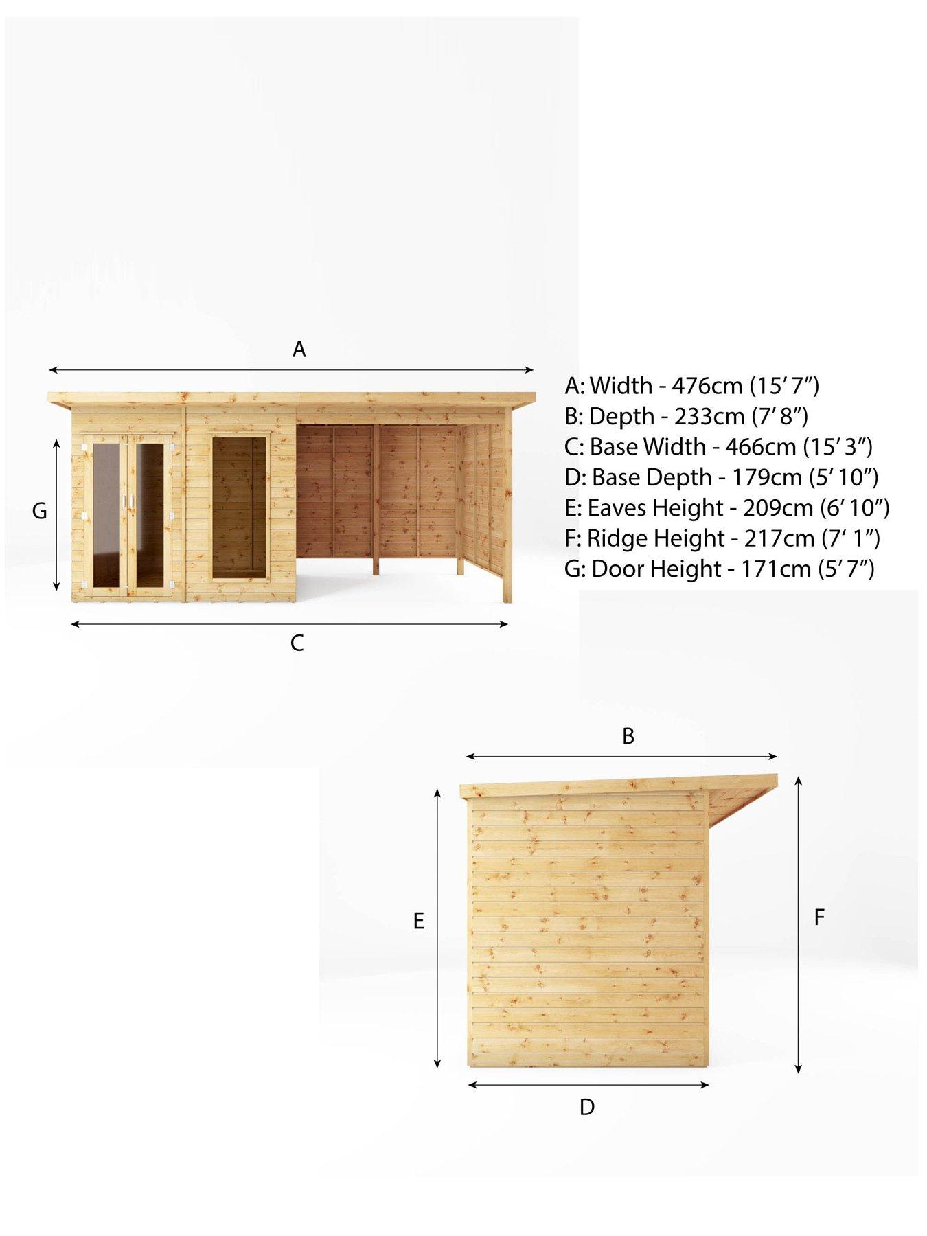Image 6 of 7 of MERCIA 16 x 6ft Maine Pent Summerhouse With Patio Area - PEFC Certified