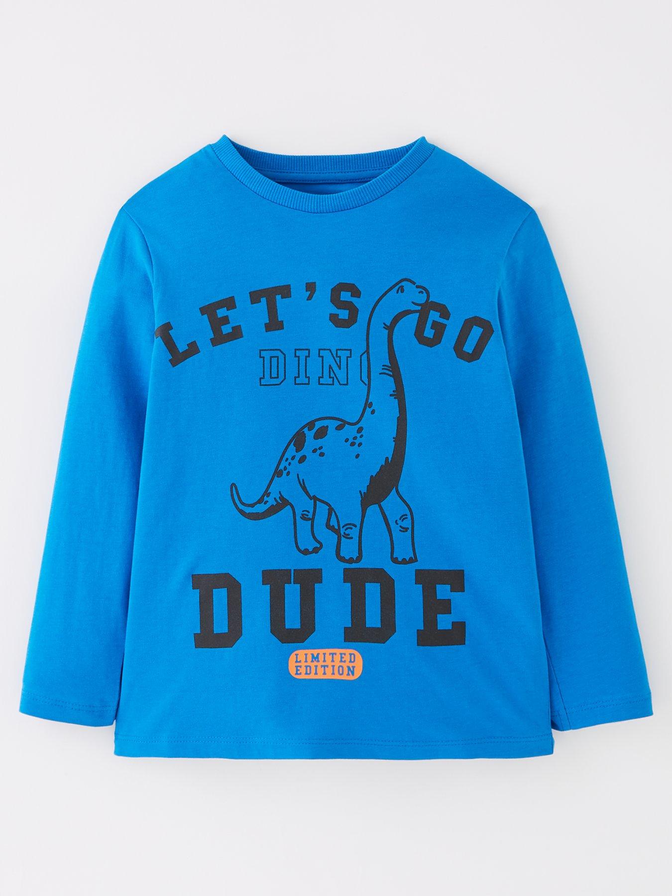 Everyday Boys LS Lets Go Dude T-Shirt - Blue | very.co.uk