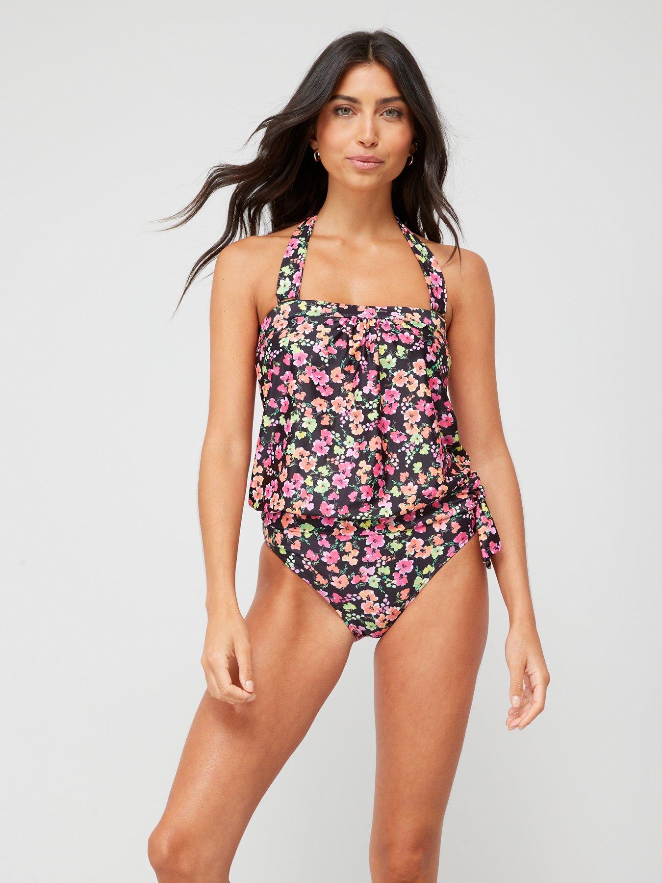 Everyday Mix & Match Blouson Tankini Top - Dark Floral