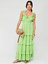  image of v-by-very-frill-tiered-beach-maxi-dress-green