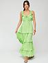  image of v-by-very-frill-tiered-beach-maxi-dress-green