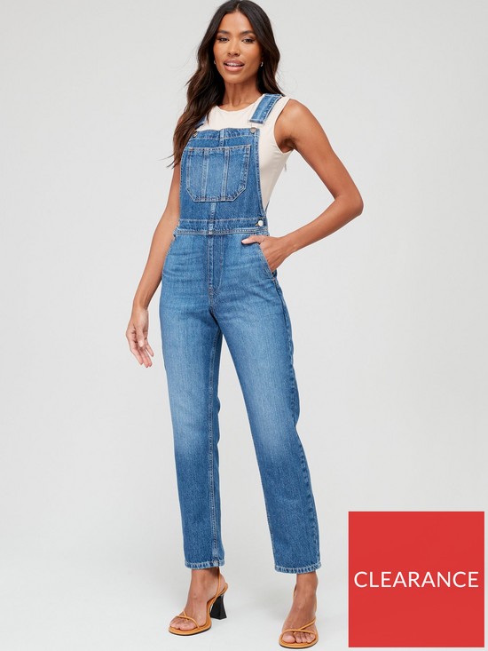 front image of v-by-very-straight-leg-denim-dungareenbsp--mid-wash